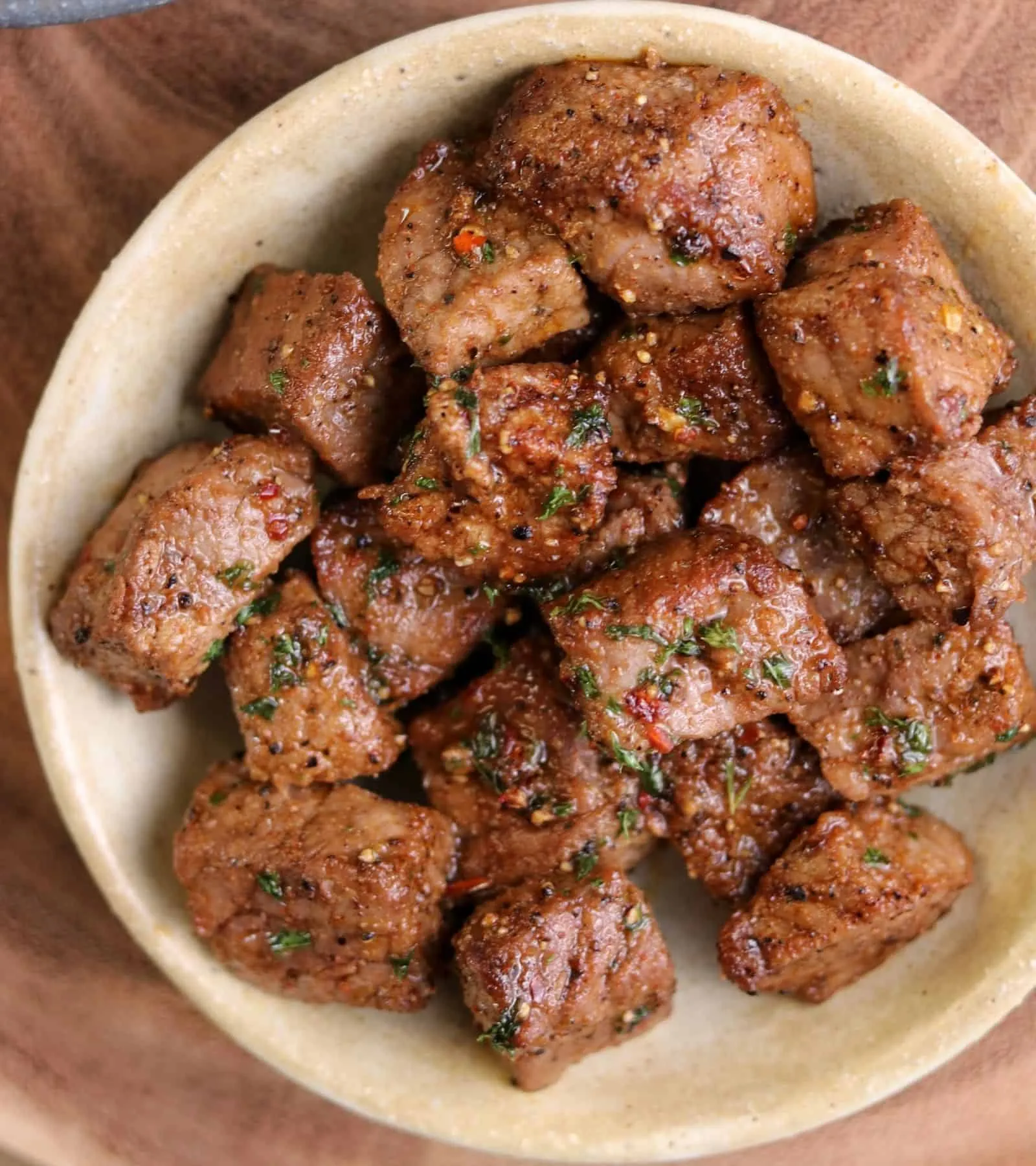 Air Fryer Steak Bites with Garlic Butter