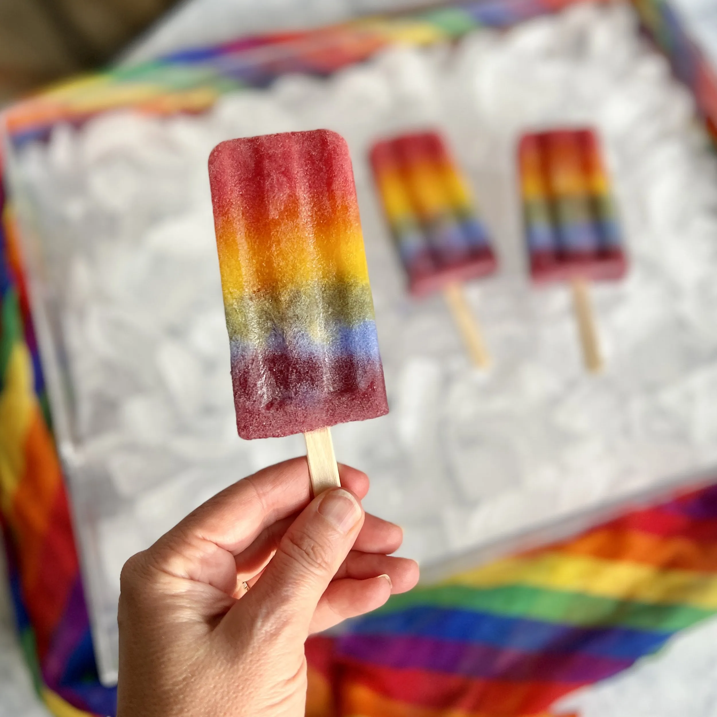 All Natural Rainbow Popsicles