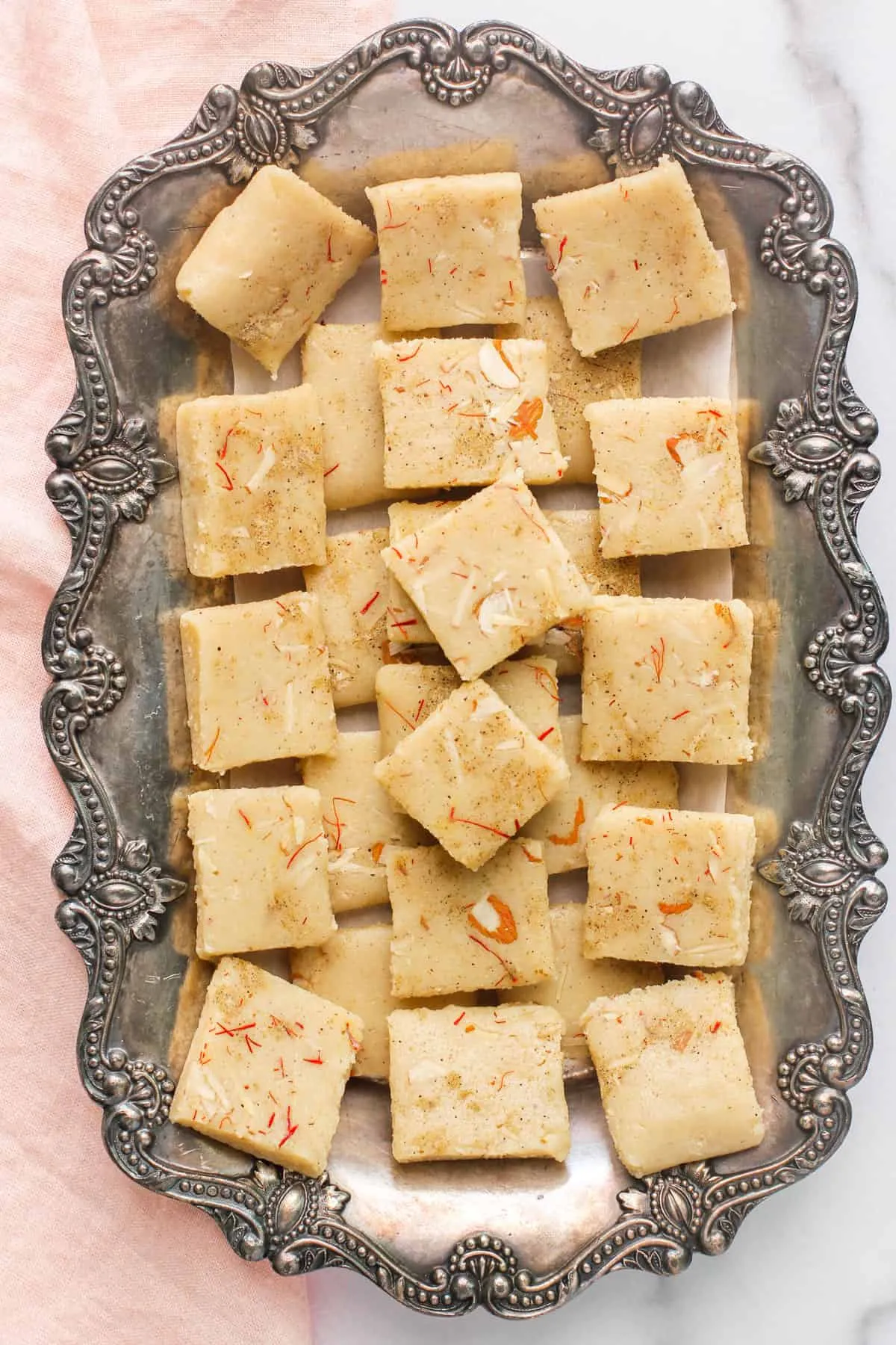 Almond Cream Fudge (Badaam Barfi)