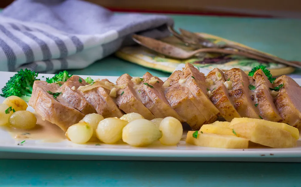 Apple Brandy Glazed Pork Tenderloin