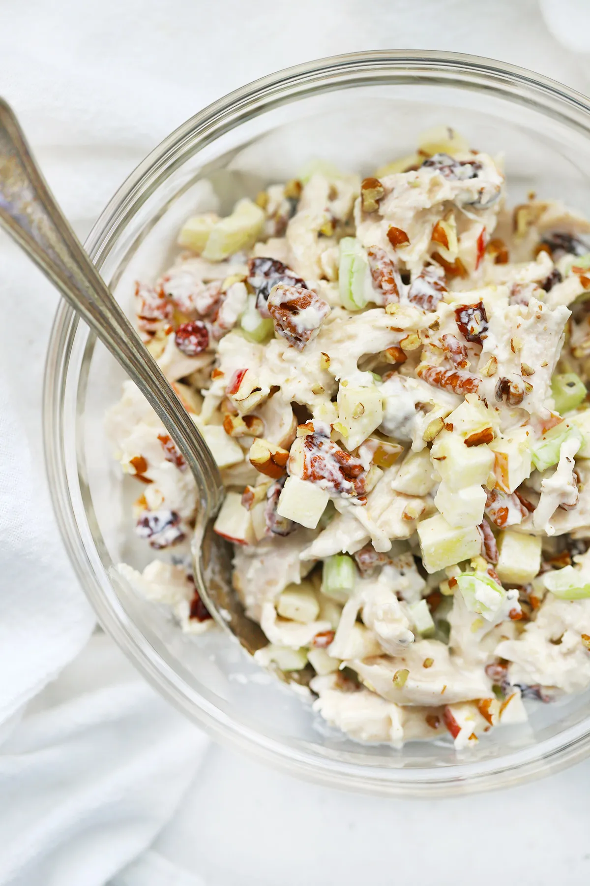 Apple Cranberry Chopped Chicken Salad with Peach Vinaigrette