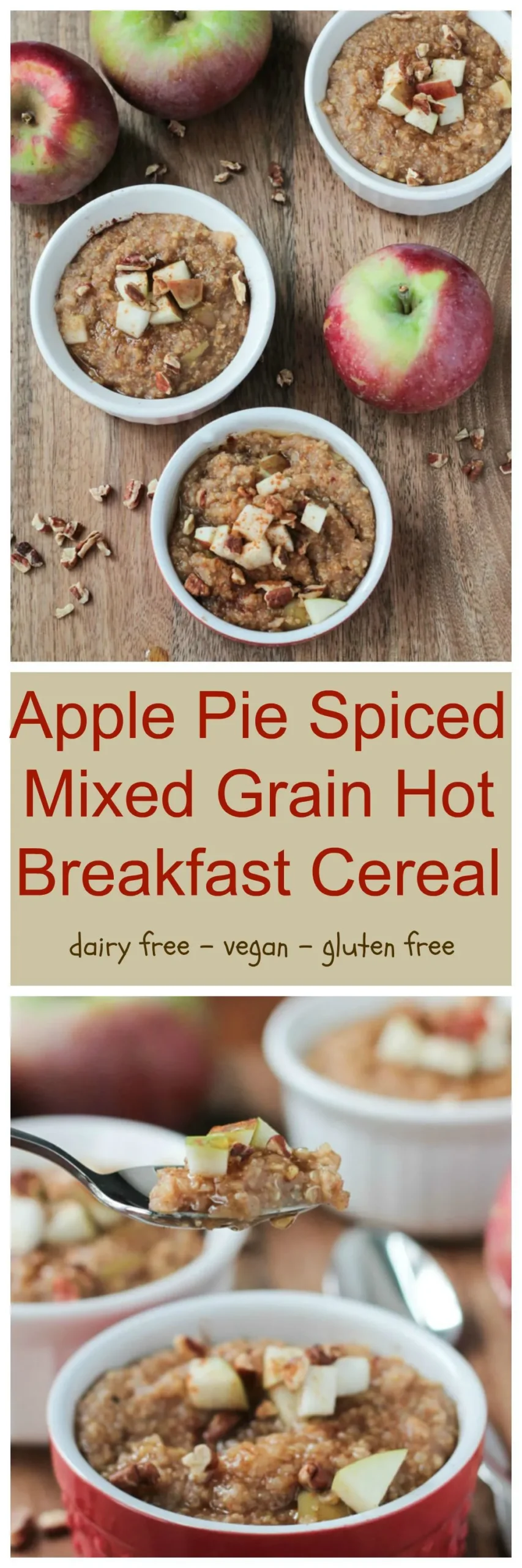 Apple Pie Spiced Mixed Grain Hot Breakfast Cereal