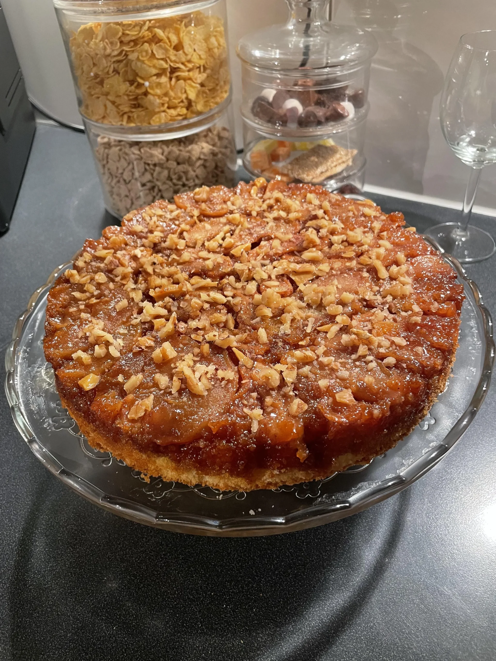 Apple Walnut Upside Down Cake