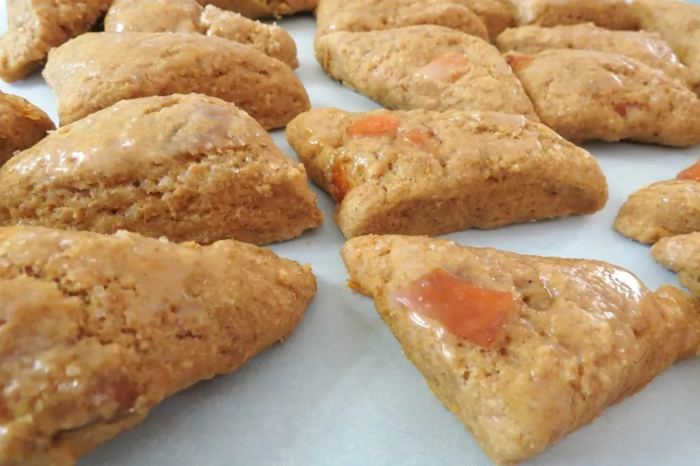 Apricot Scones with an Orange Glaze