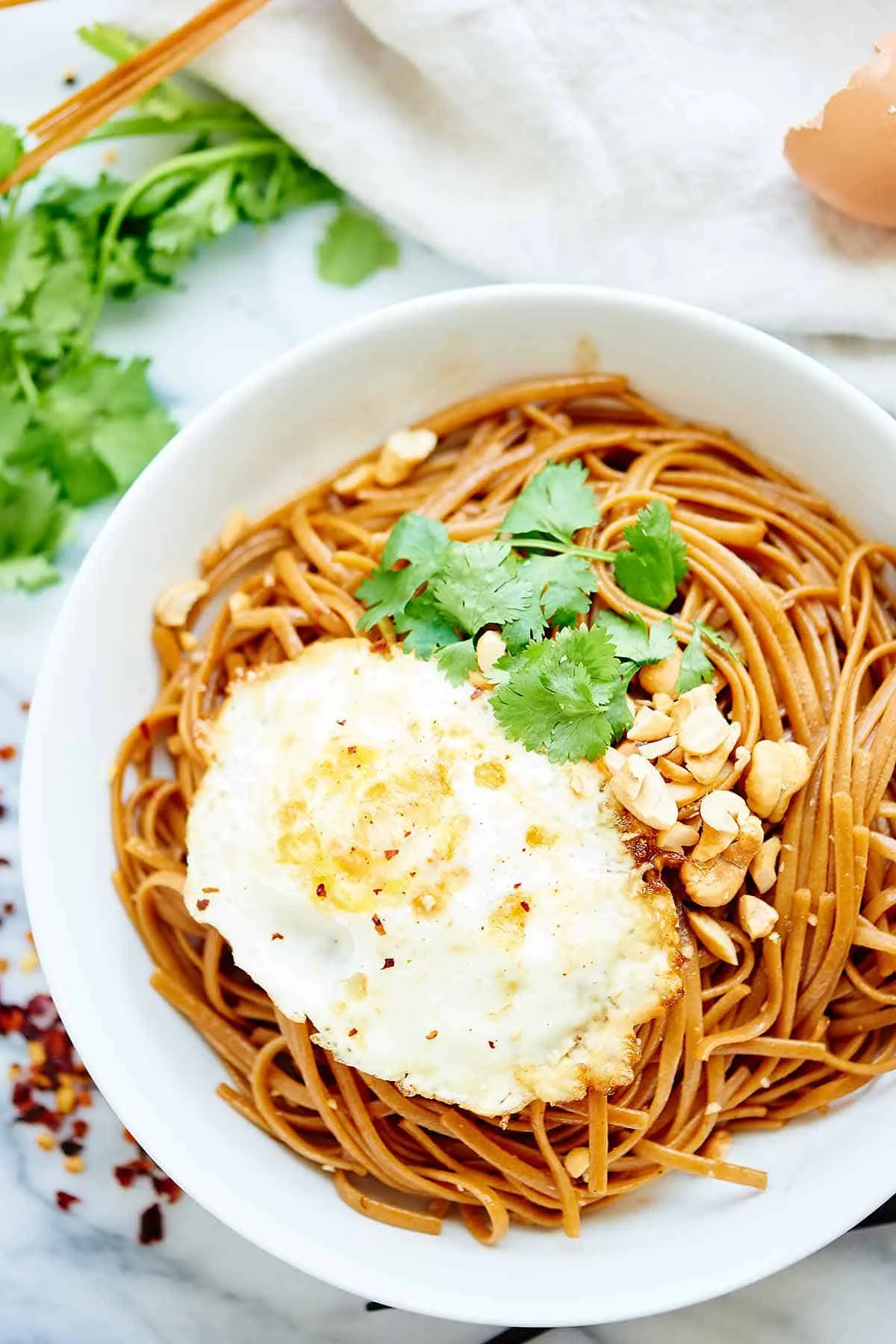 Asian Noodles and Fried Eggs