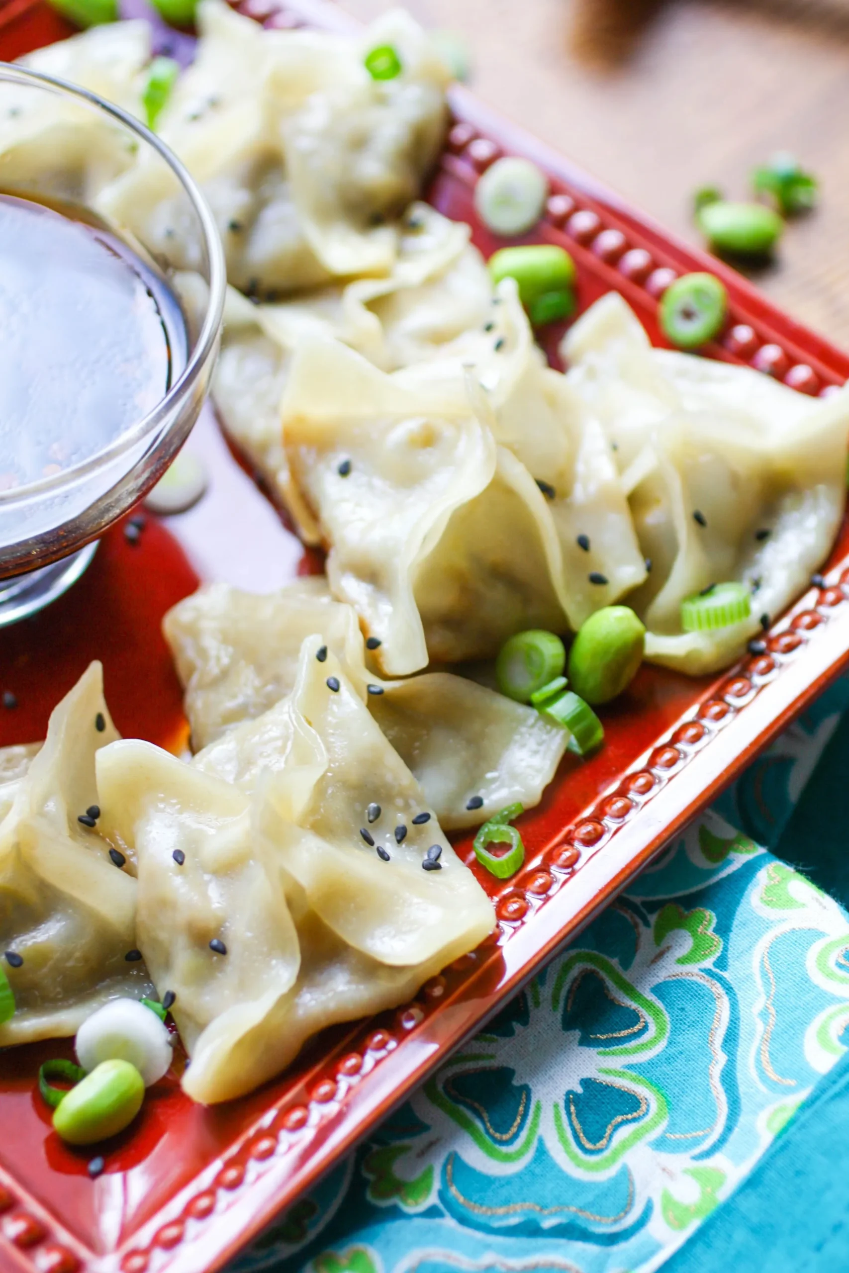 Asian Rice Chicken Potstickers with Edamame