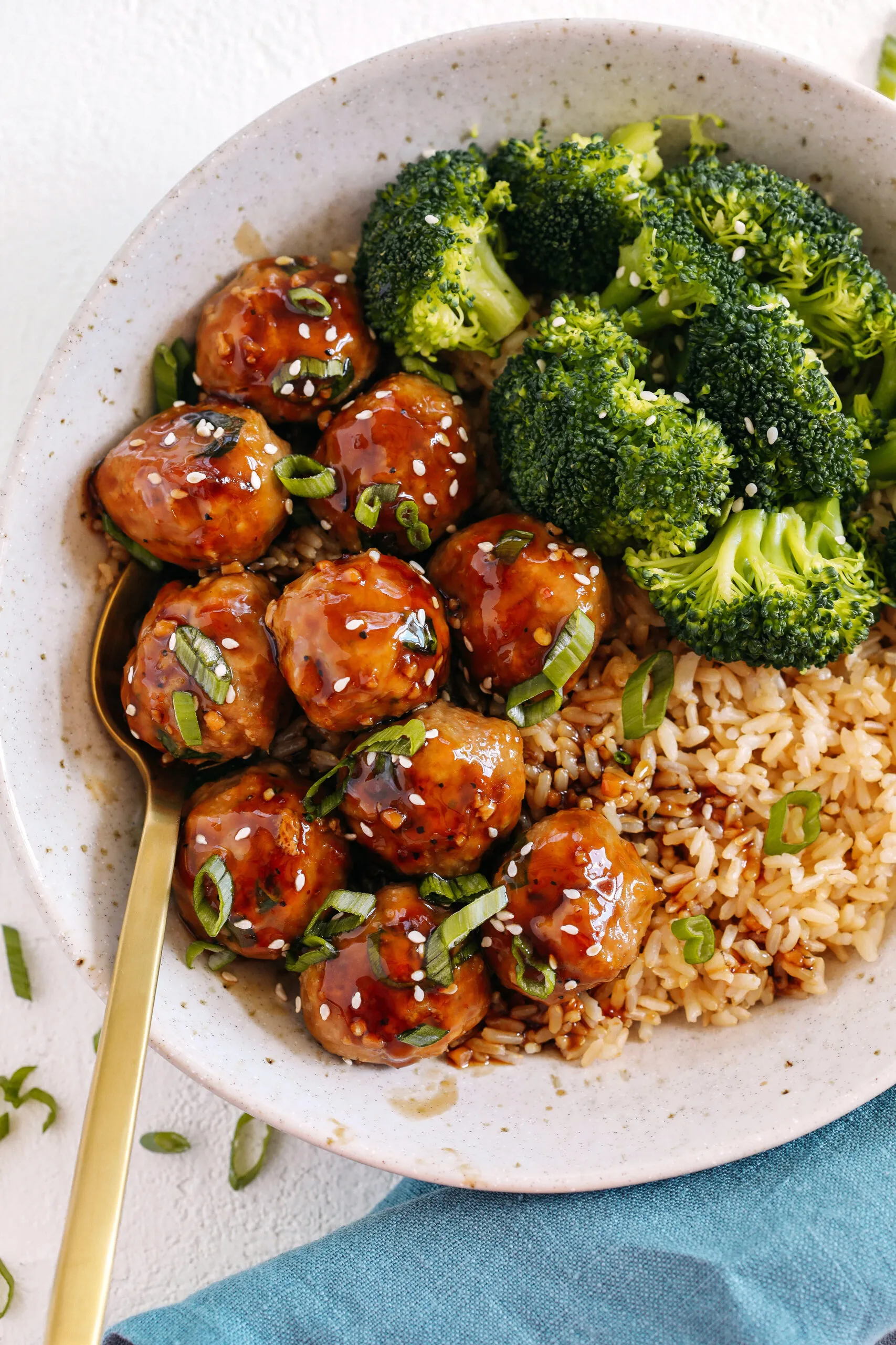 Asian Turkey Meatballs with Gochujang Glaze