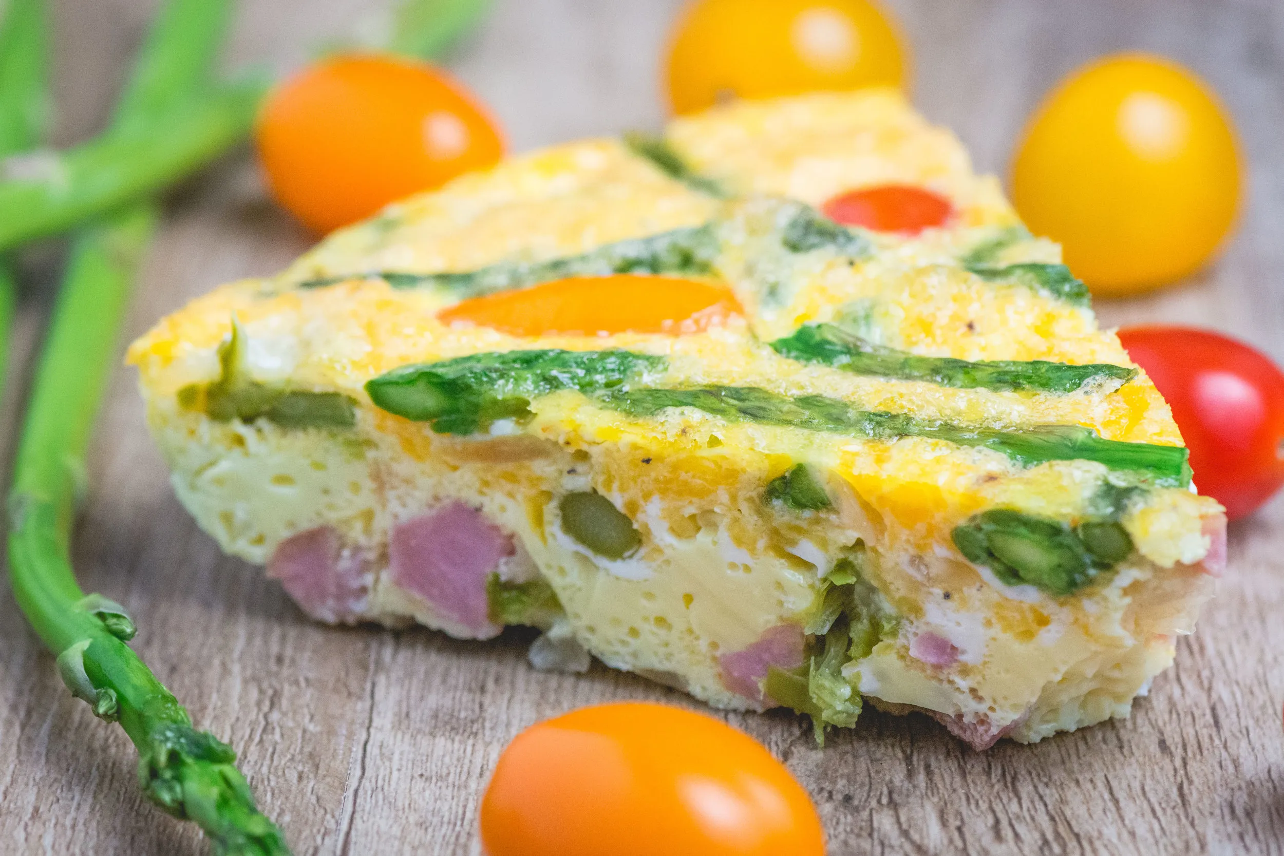 Asparagus Ham and Gruyere Frittata