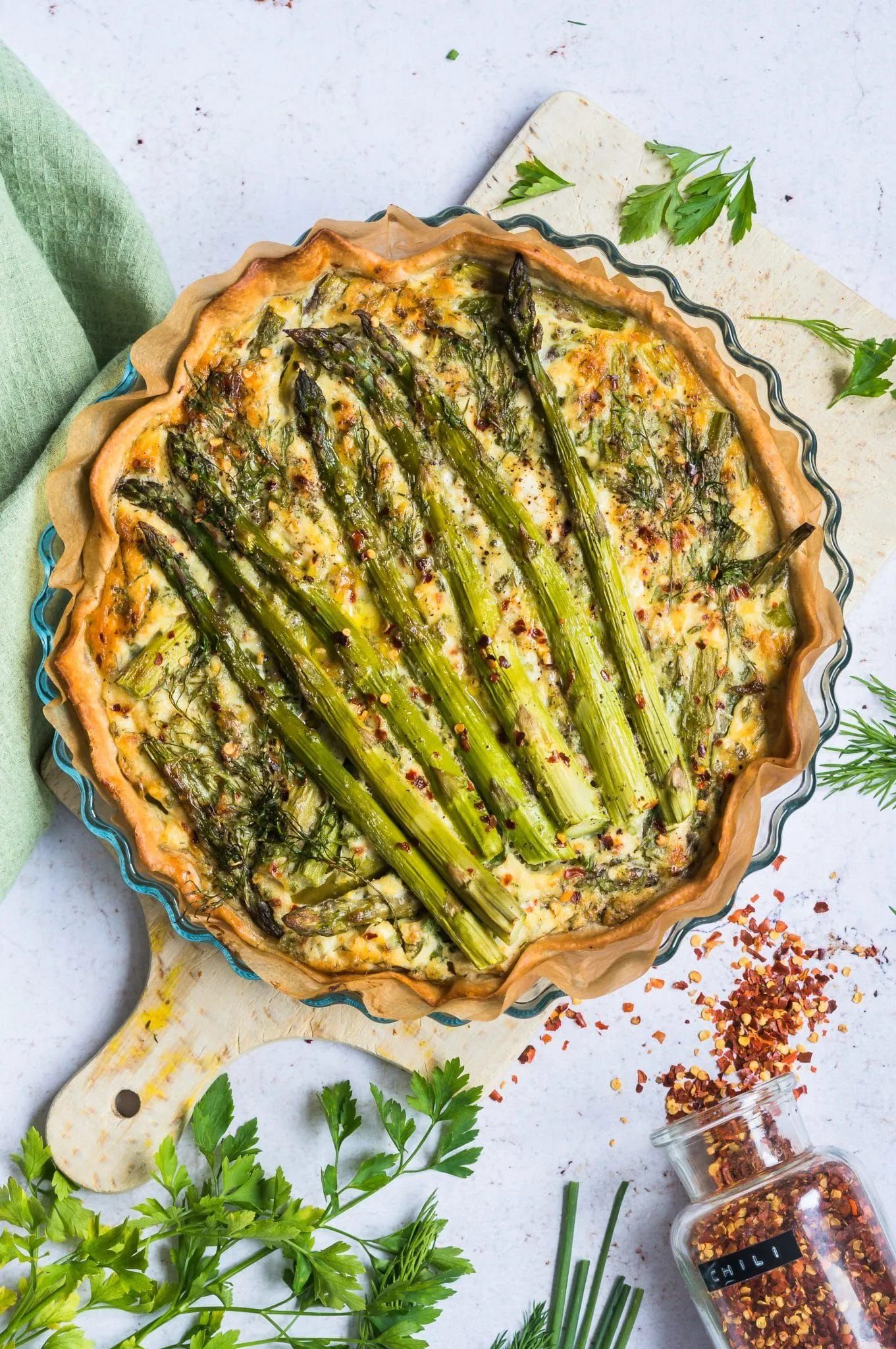 Asparagus and Goat Cheese Quiche