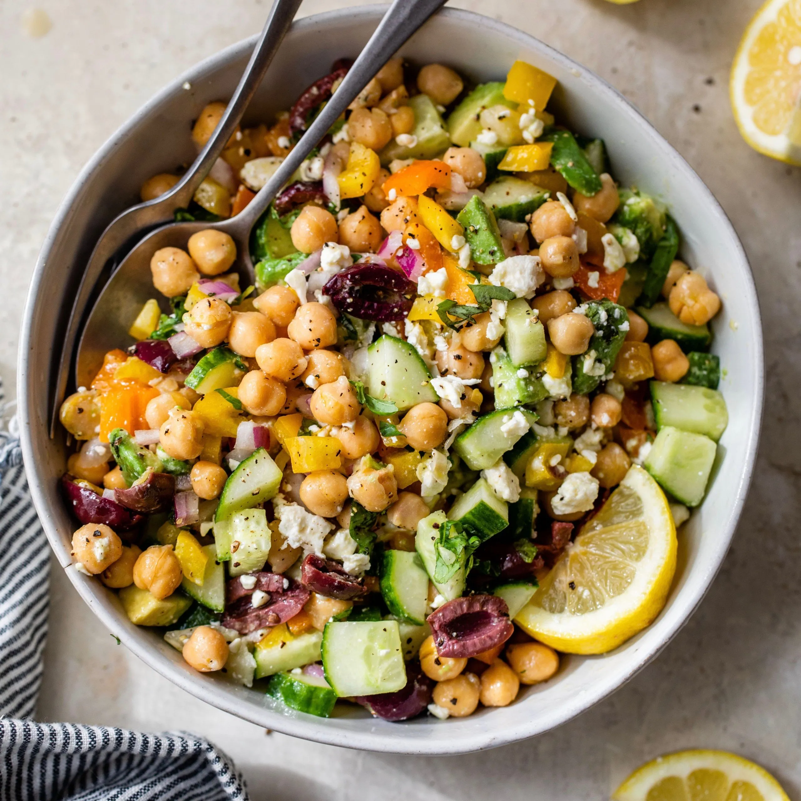 Aubergine Red Onion Chickpea Salad
