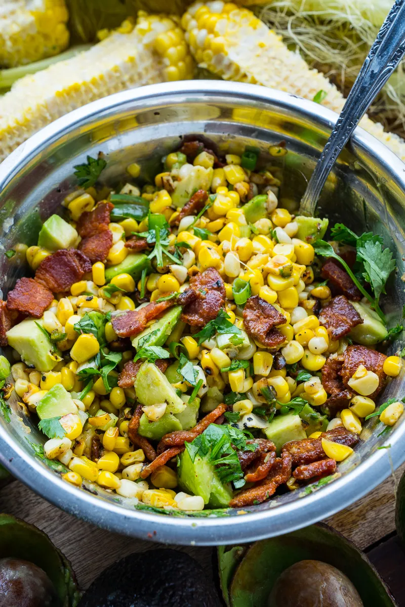Avocado Bacon Corn Panzanella Salad