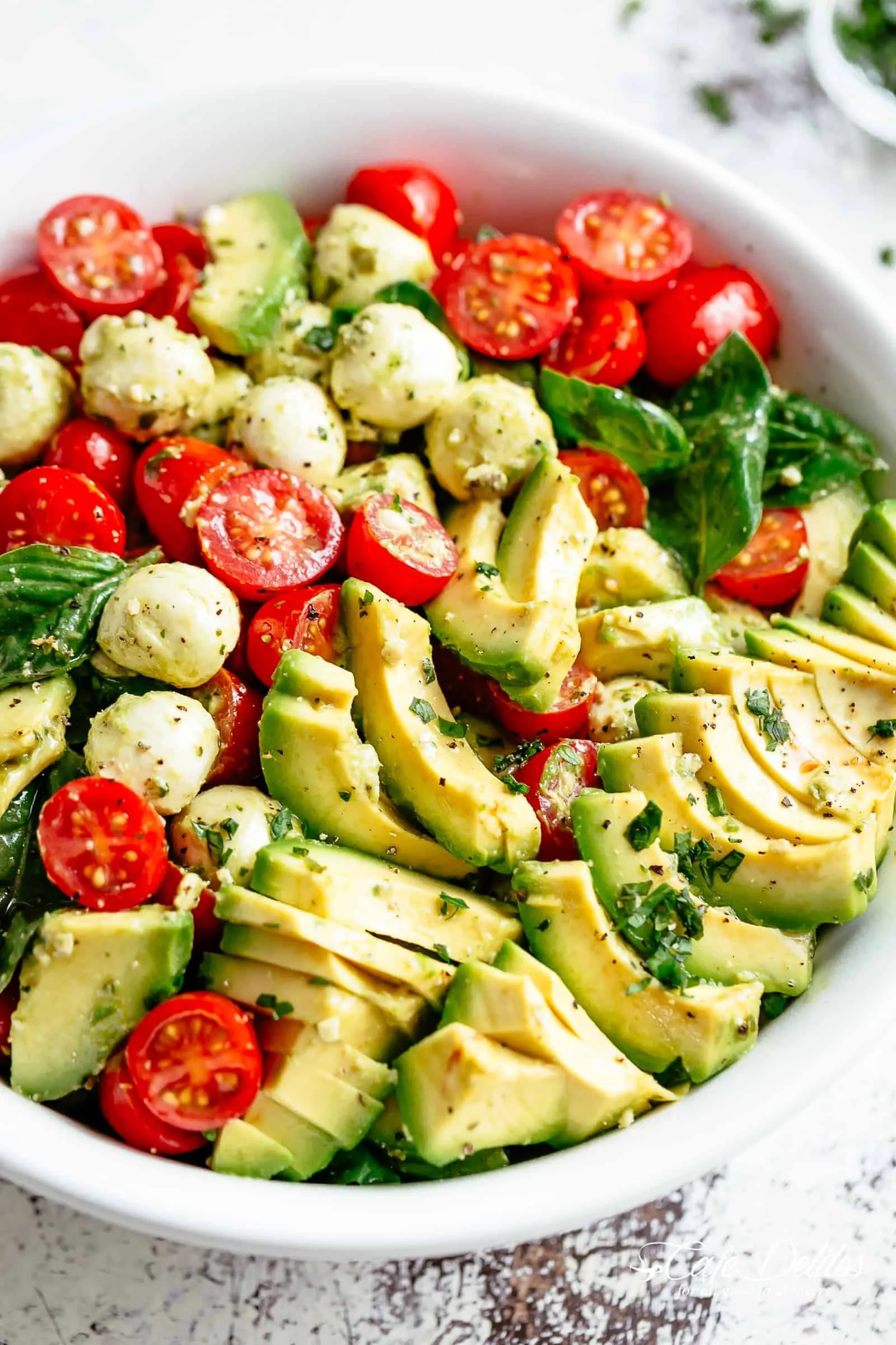 Avocado Caprese Pasta Salad