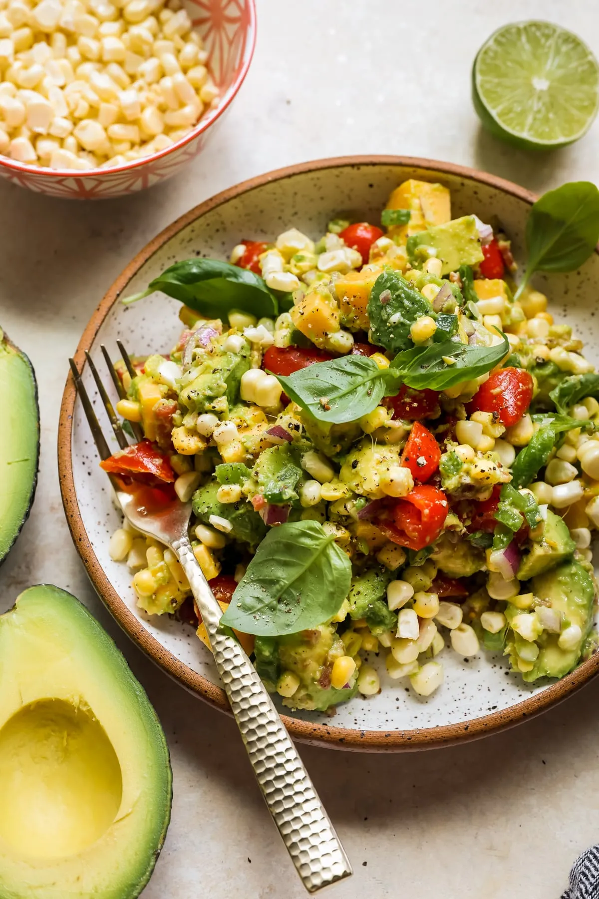 Avocado Corn Salad with White Balsamic Honey Reduction
