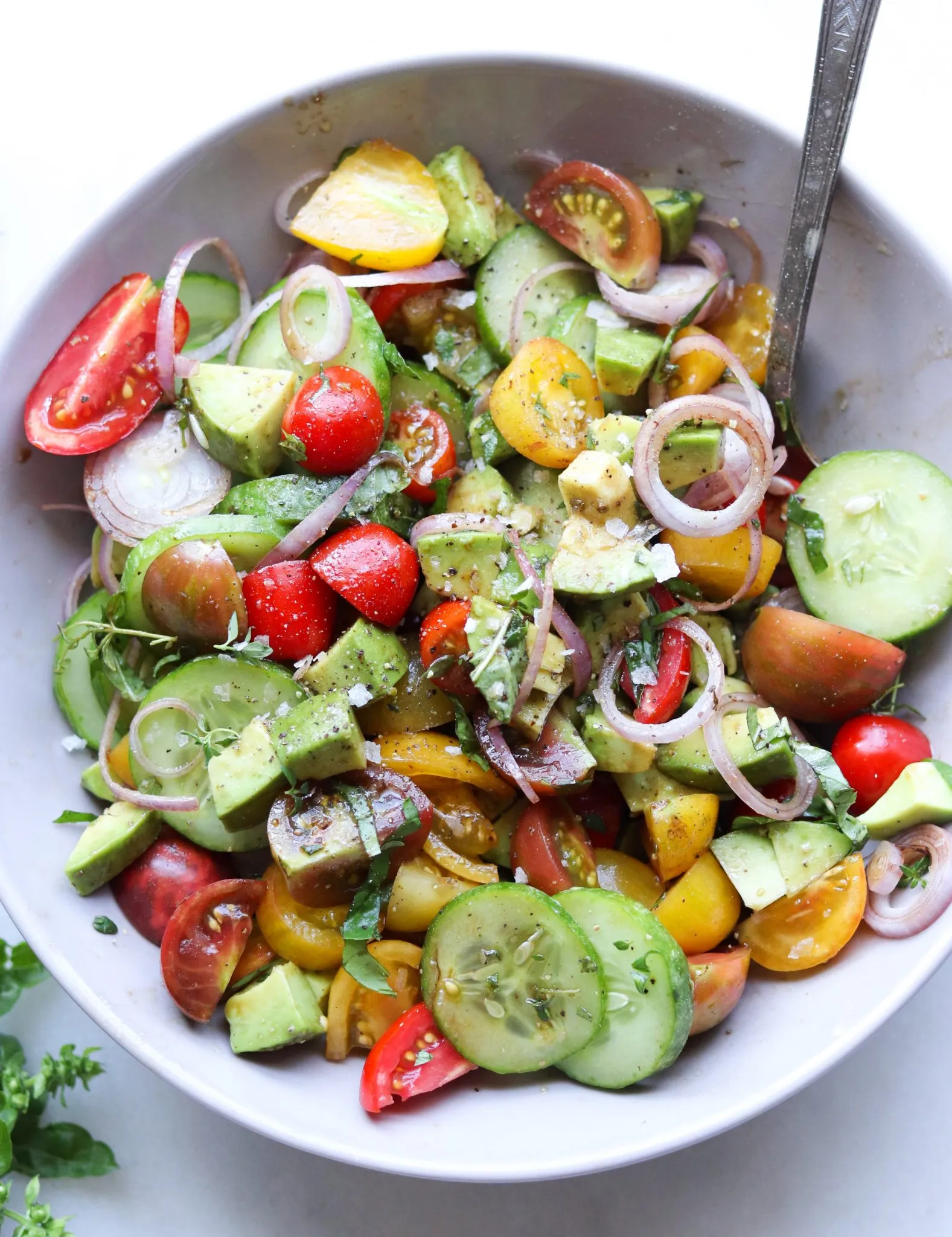 Avocado Tomato and Basil Salad