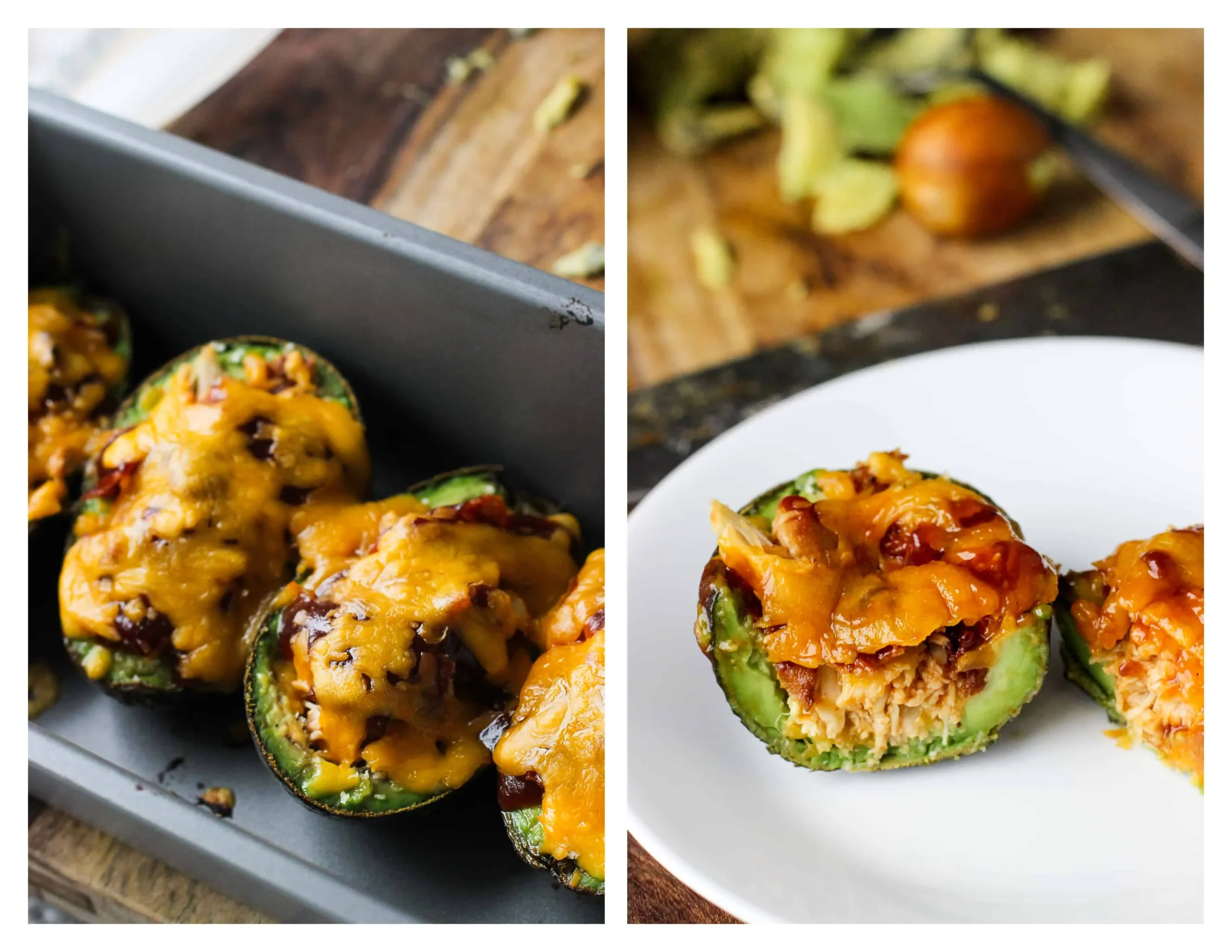 BBQ Pulled Chicken Avocado Boats