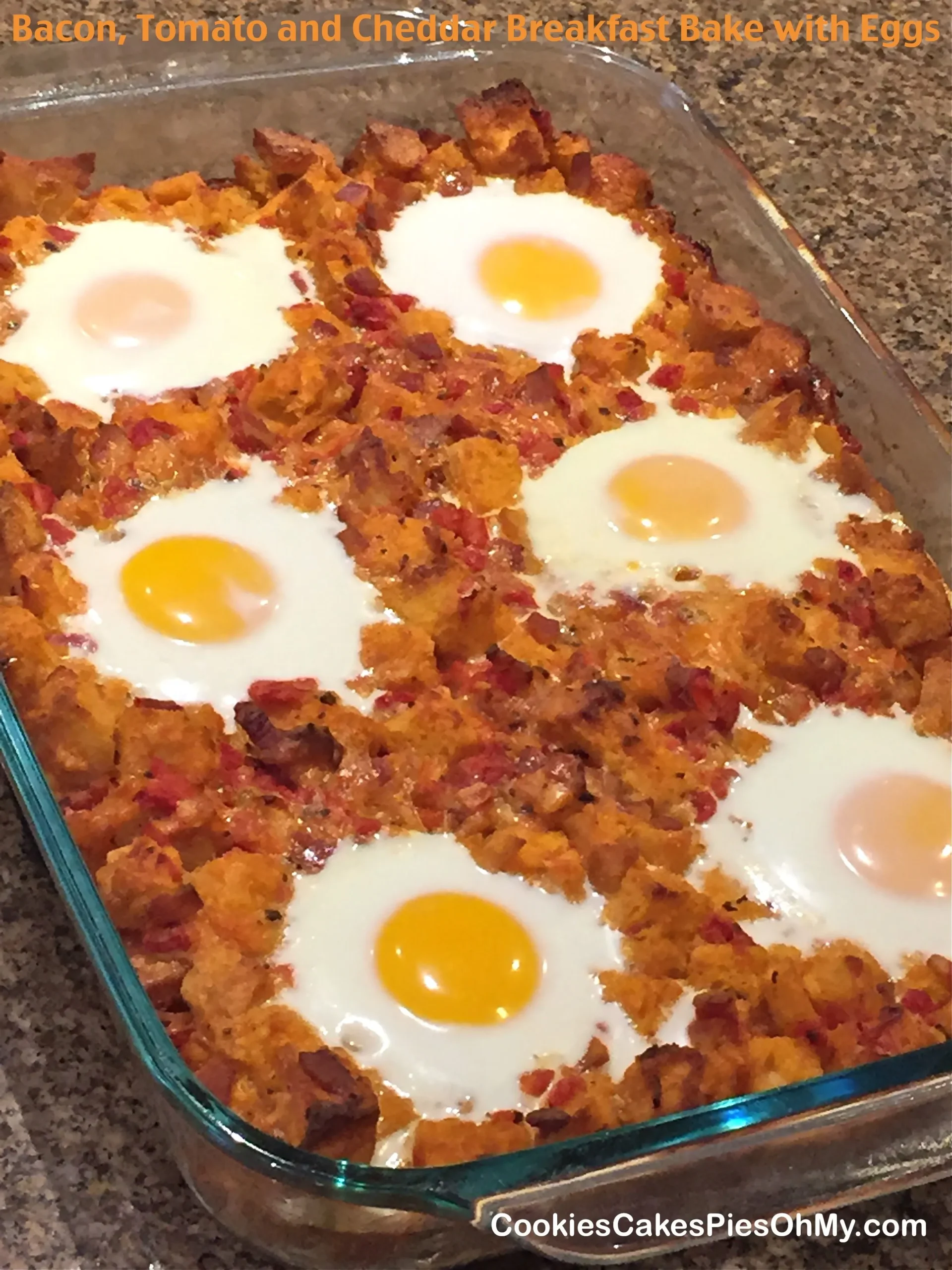 Bacon Tomato and Cheddar Breakfast Bake