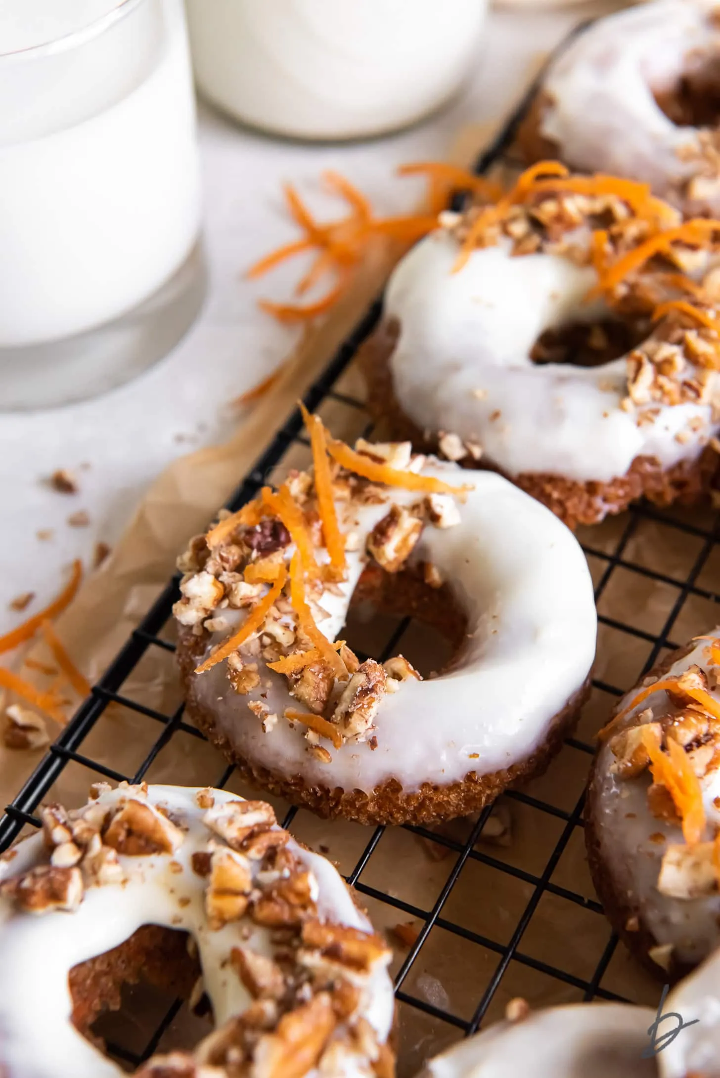 Baked Carrot Cake Donuts with Cream Cheese Frosting