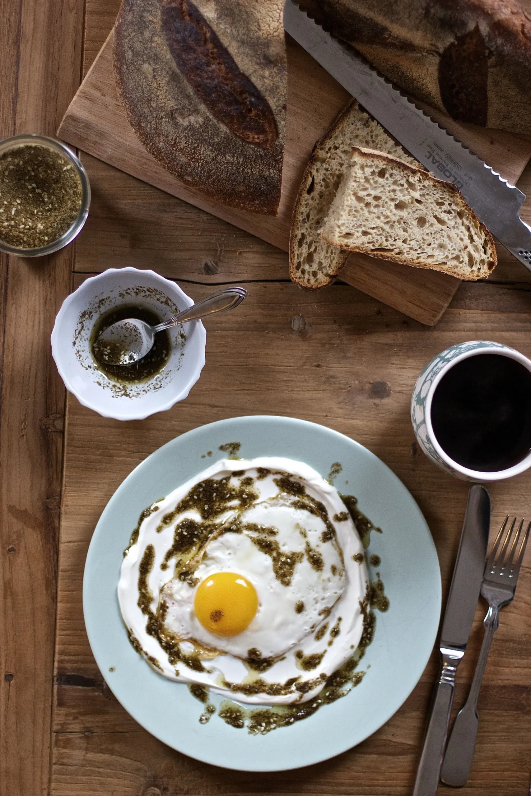 Baked Eggs with Labneh and Zaatar