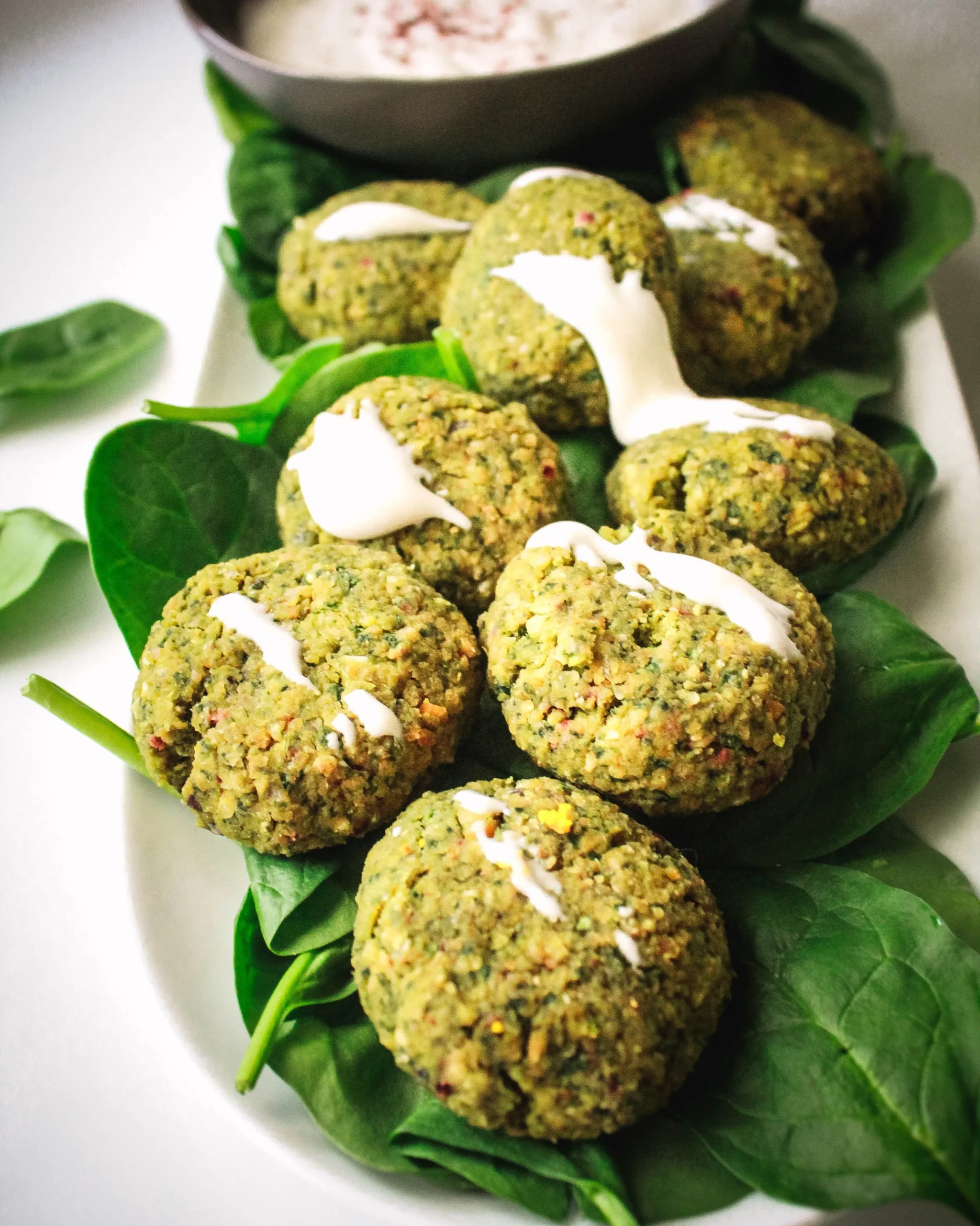 Baked Falafel with Spinach