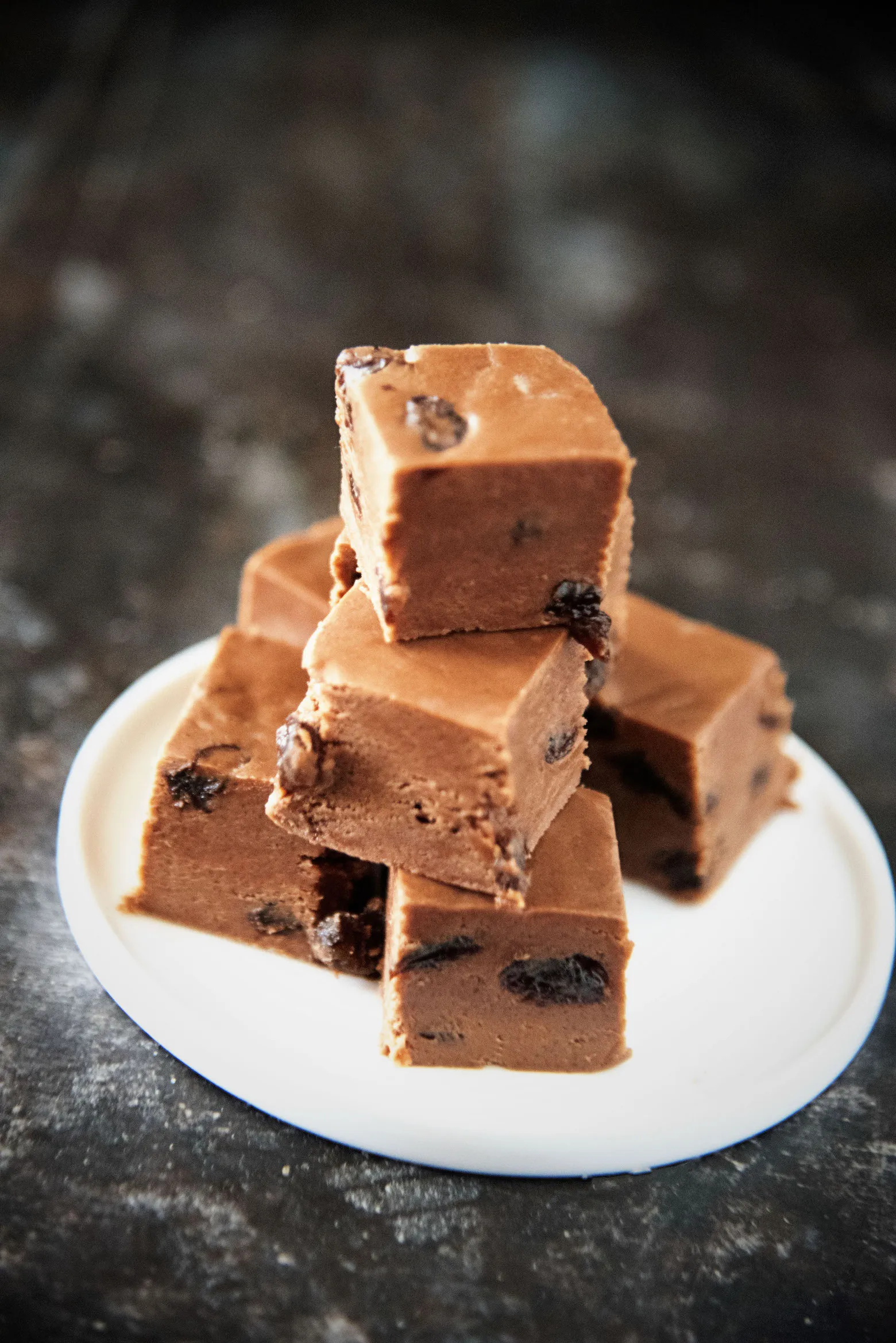 Baked Fudge with Rum Sauce