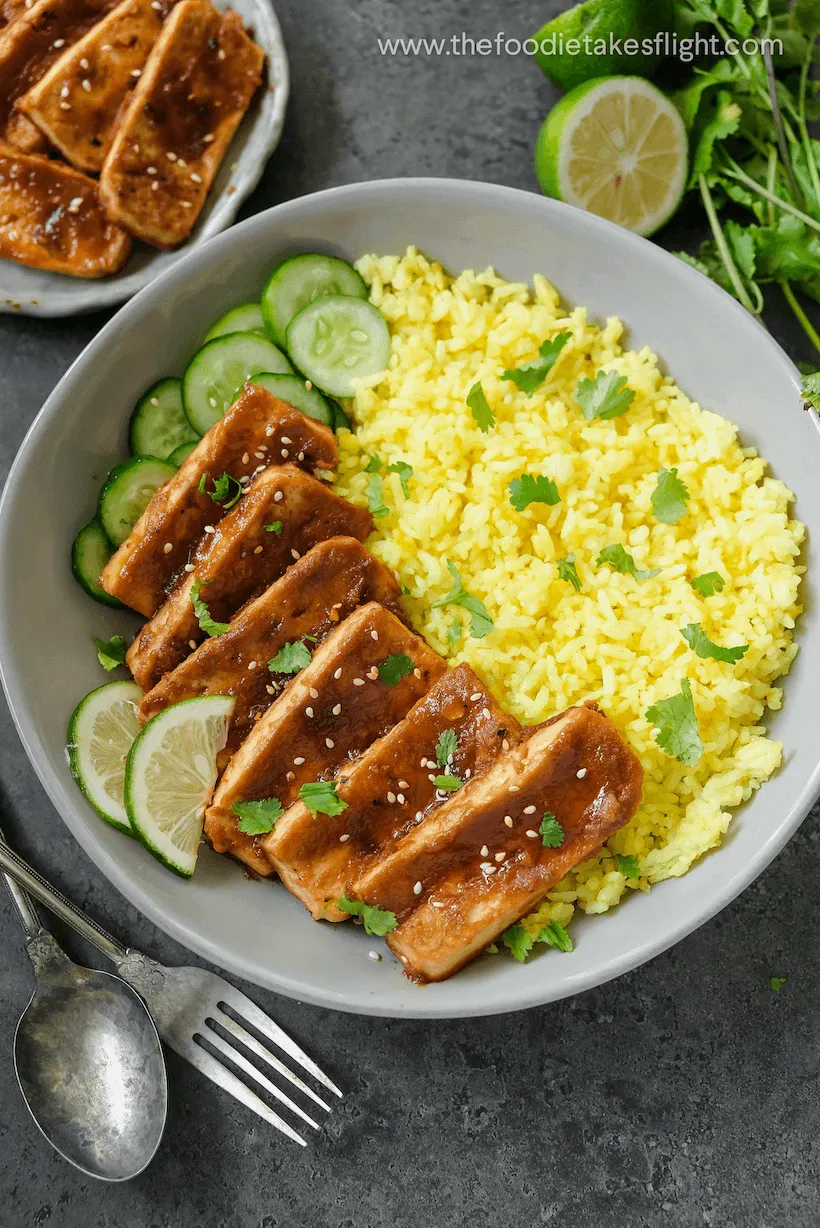 Baked Peanut Butter Lime Tofu