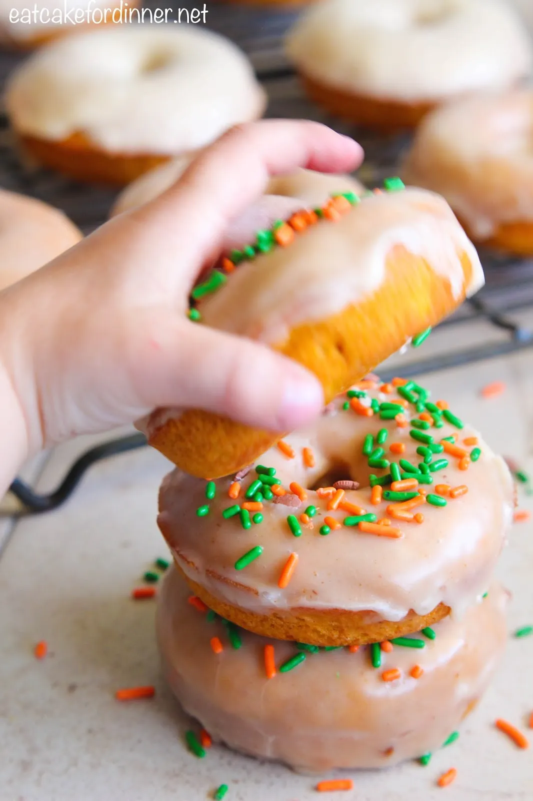 Baked Pumpkin Donuts with a Brown Butter Sage Glaze