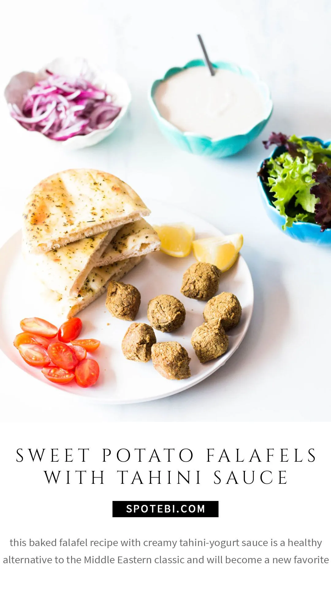 Baked Sweet Potato Falafels with Tahini Sauce