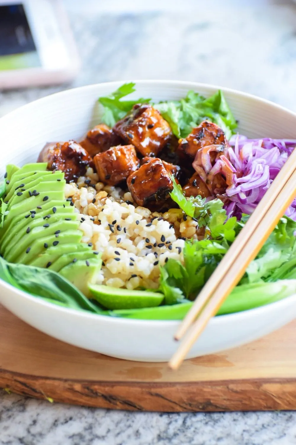 Baked Tofu Teriyaki Buddha Bowl