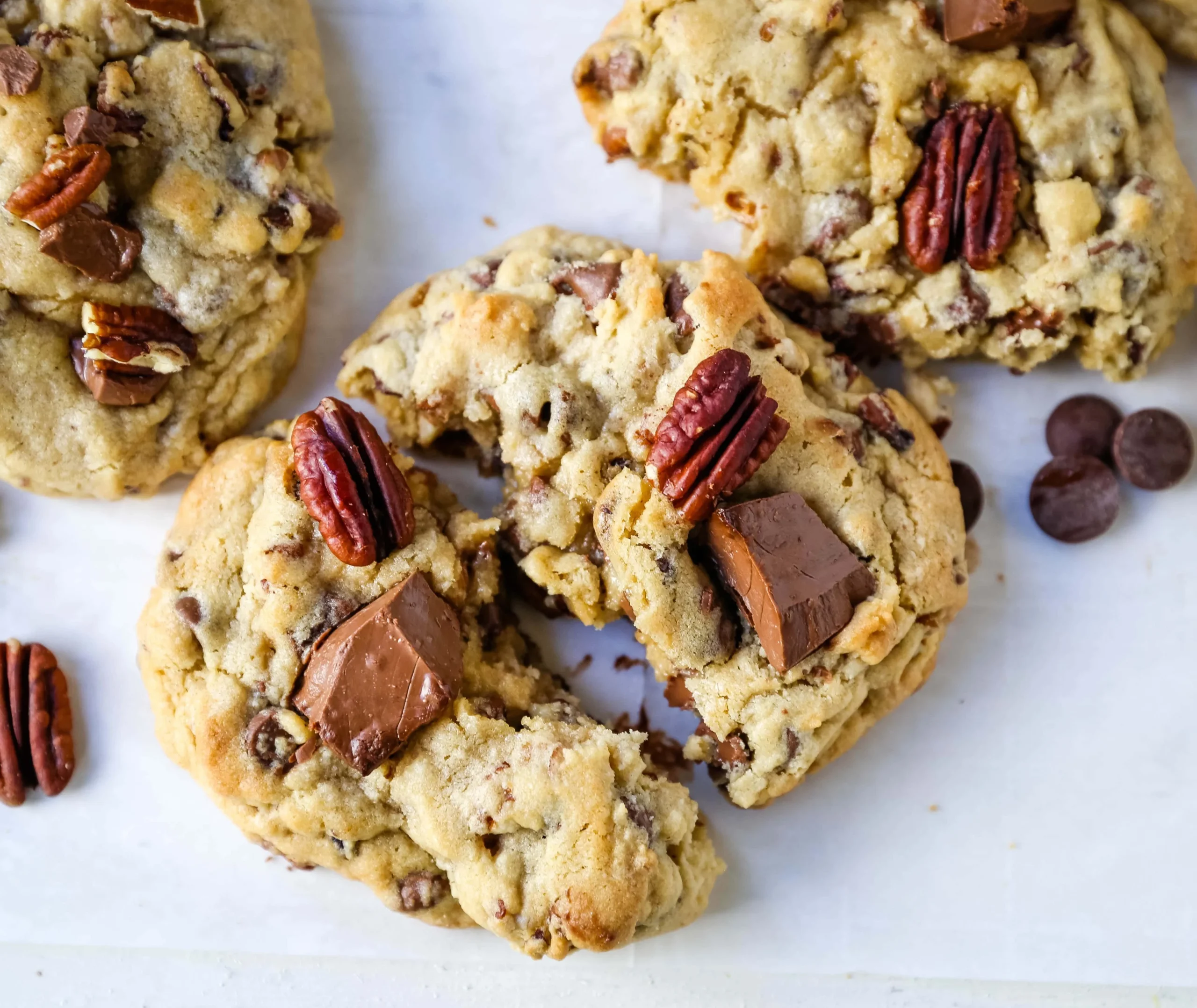 Bakery Style Milk Chocolate Chip Pecan Cookies