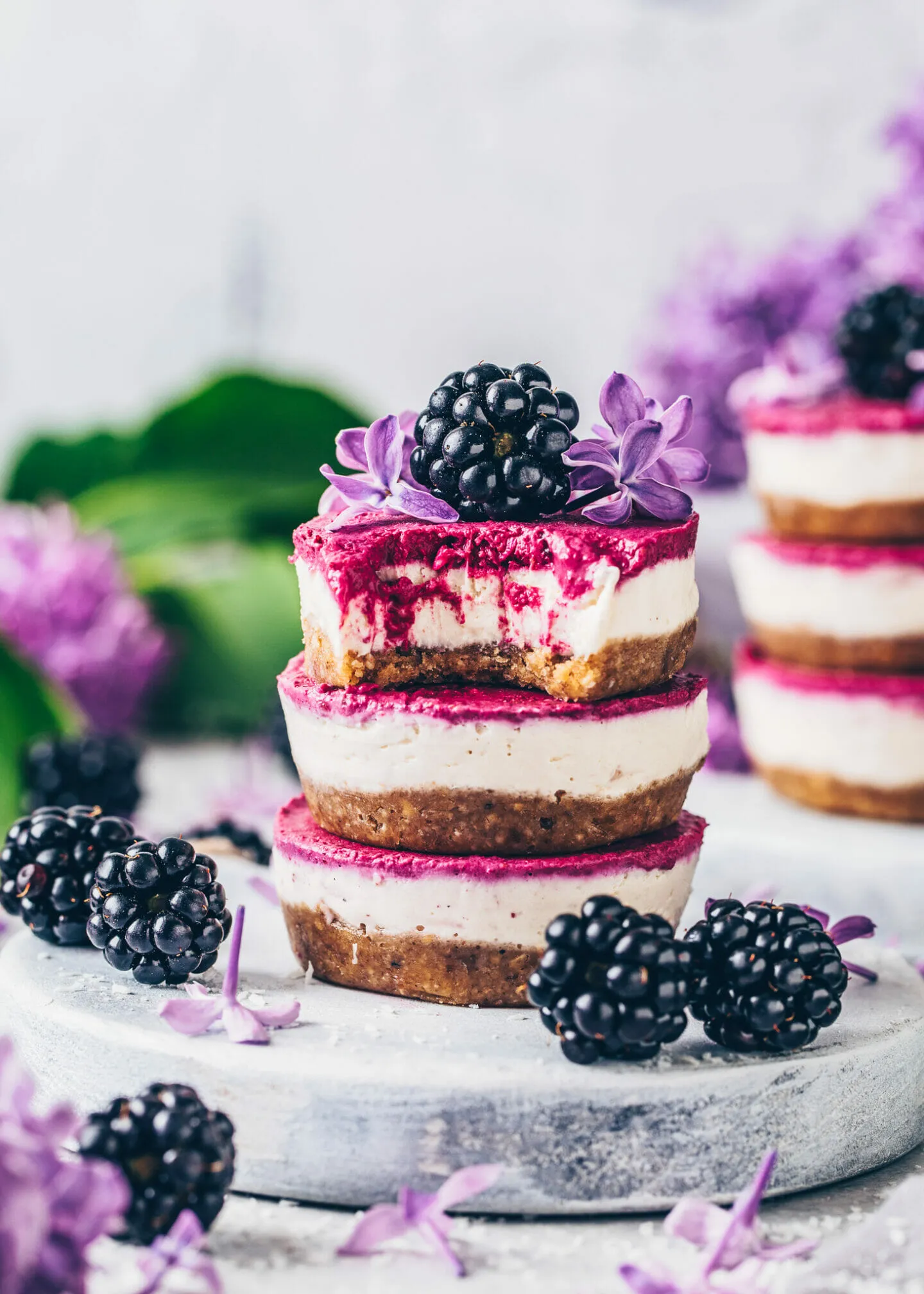 Balsamic Blackberry Vegan Cheesecakes