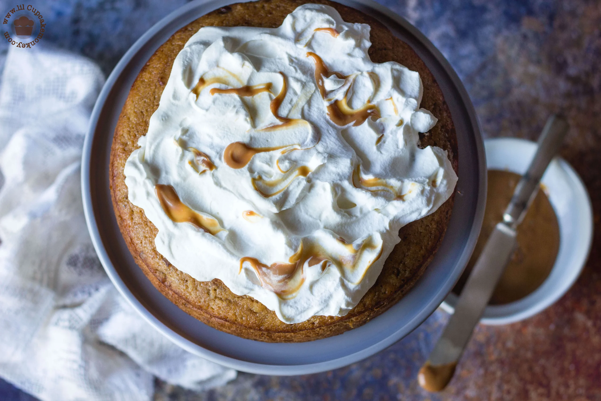 Banana Bourbon Cake with Bourbon Creme Anglaise