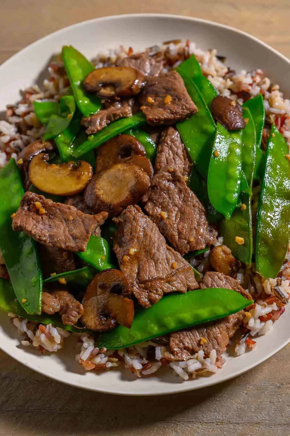 Beef Stir Fry with Snow Peas and Mushrooms