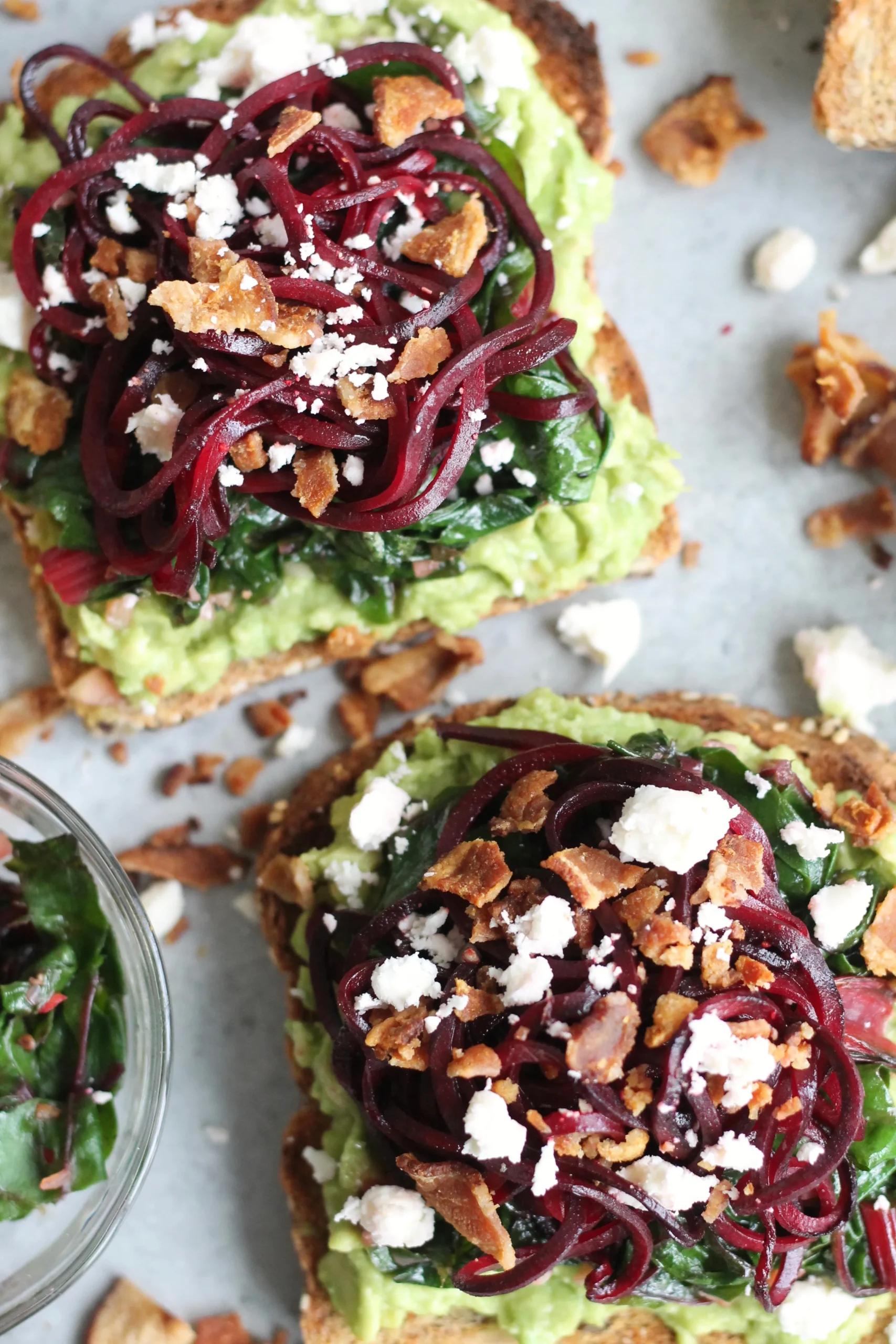 Beet Greens Bacon Feta