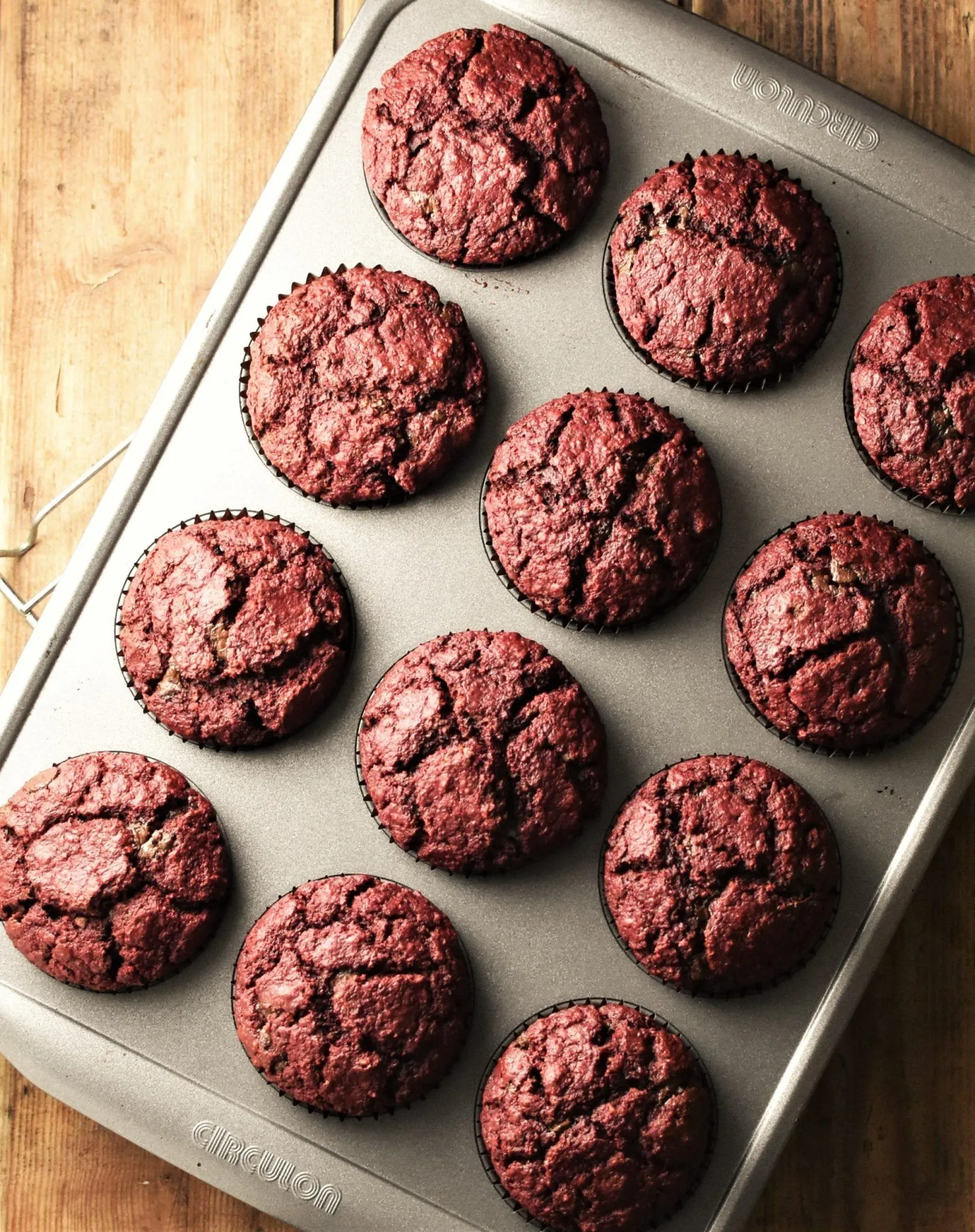 Beetroot Chocolate Muffins with Chocolate Chips