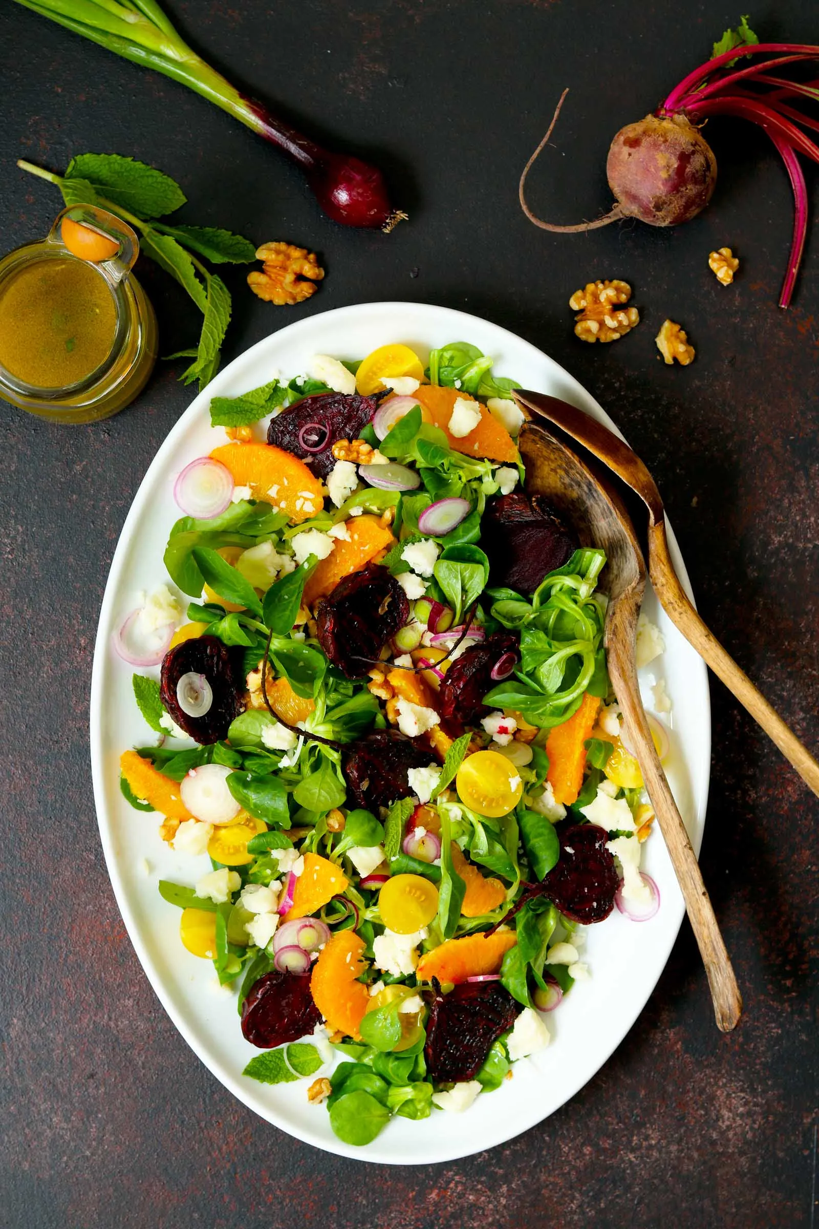 Beetroot and Orange Salad with Goats Cheese