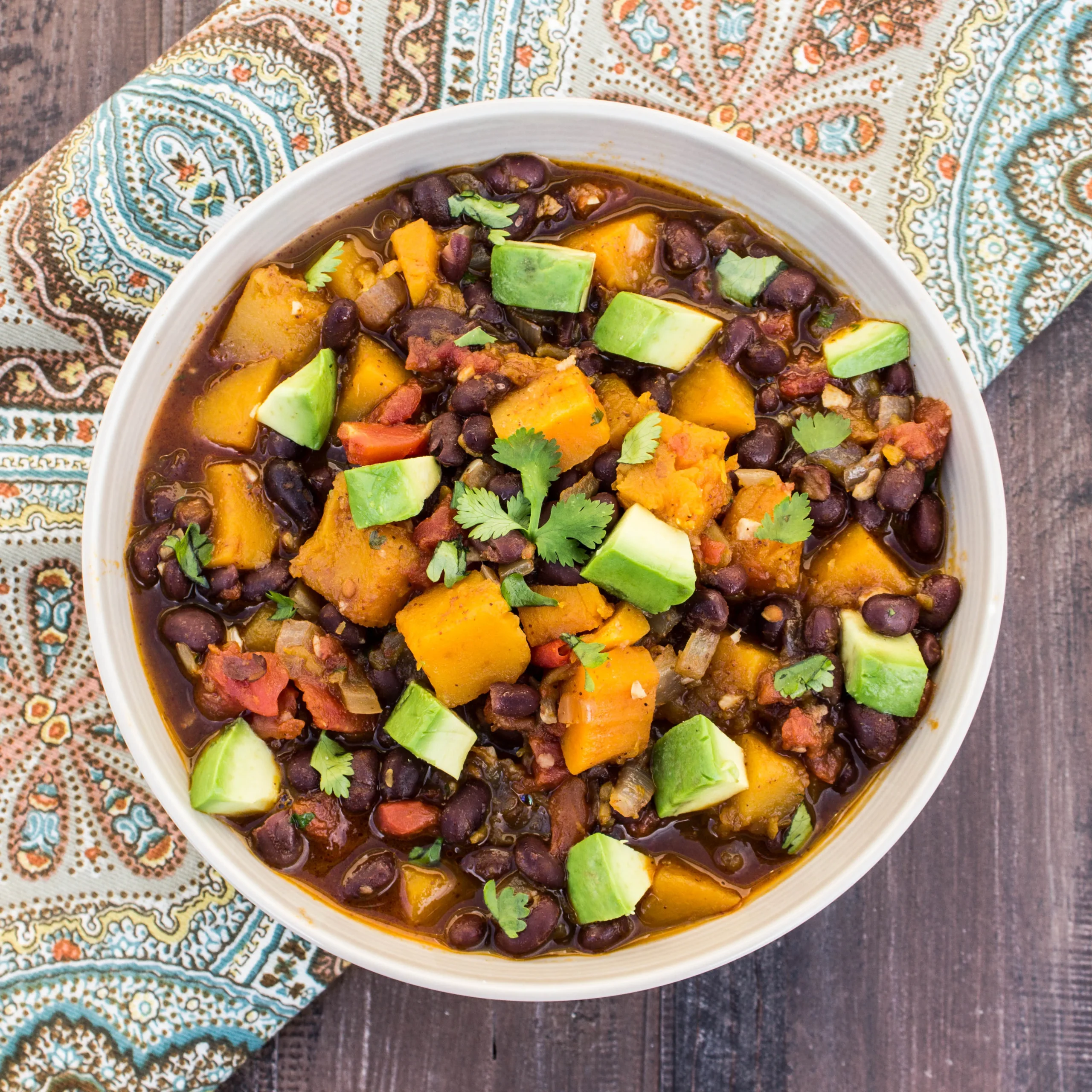 Black Bean Chili with Winter Squash
