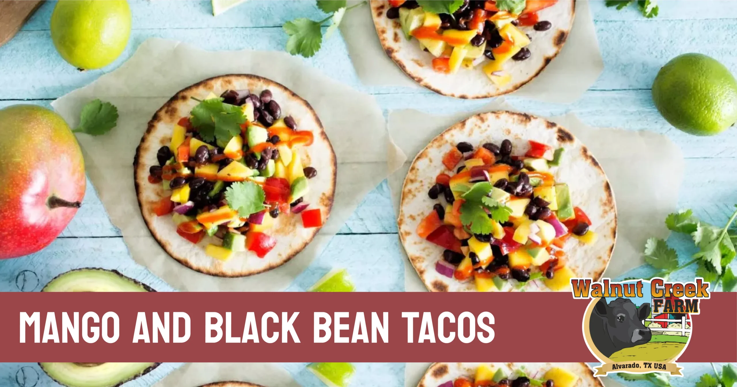 Black Bean Mango and Arugula Tacos