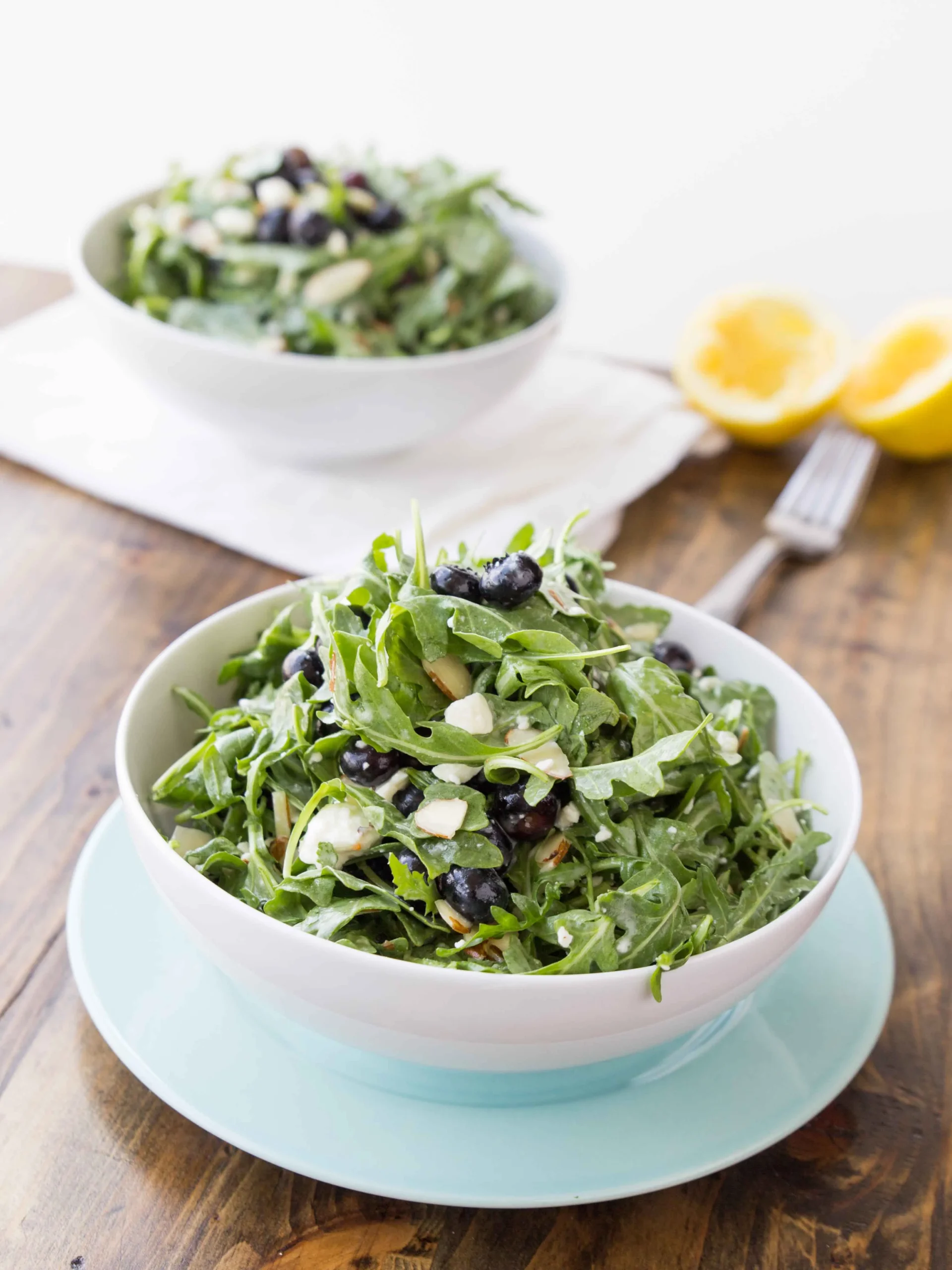 Blueberry Arugula Salad with Honey Lemon Dressing