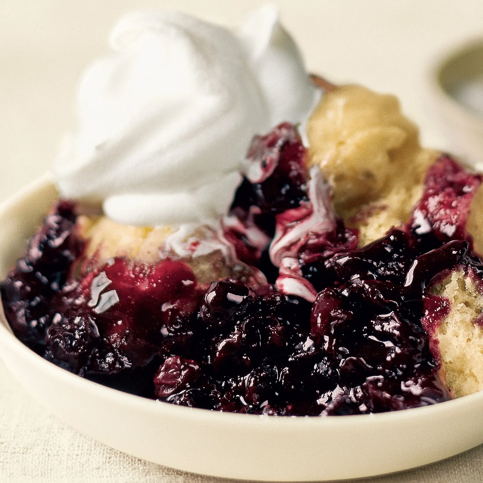 Blueberry Grunt with Hazelnut Topping