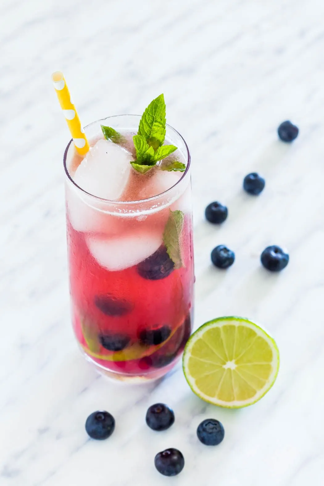 Blueberry Mojito with Blueberry Ice