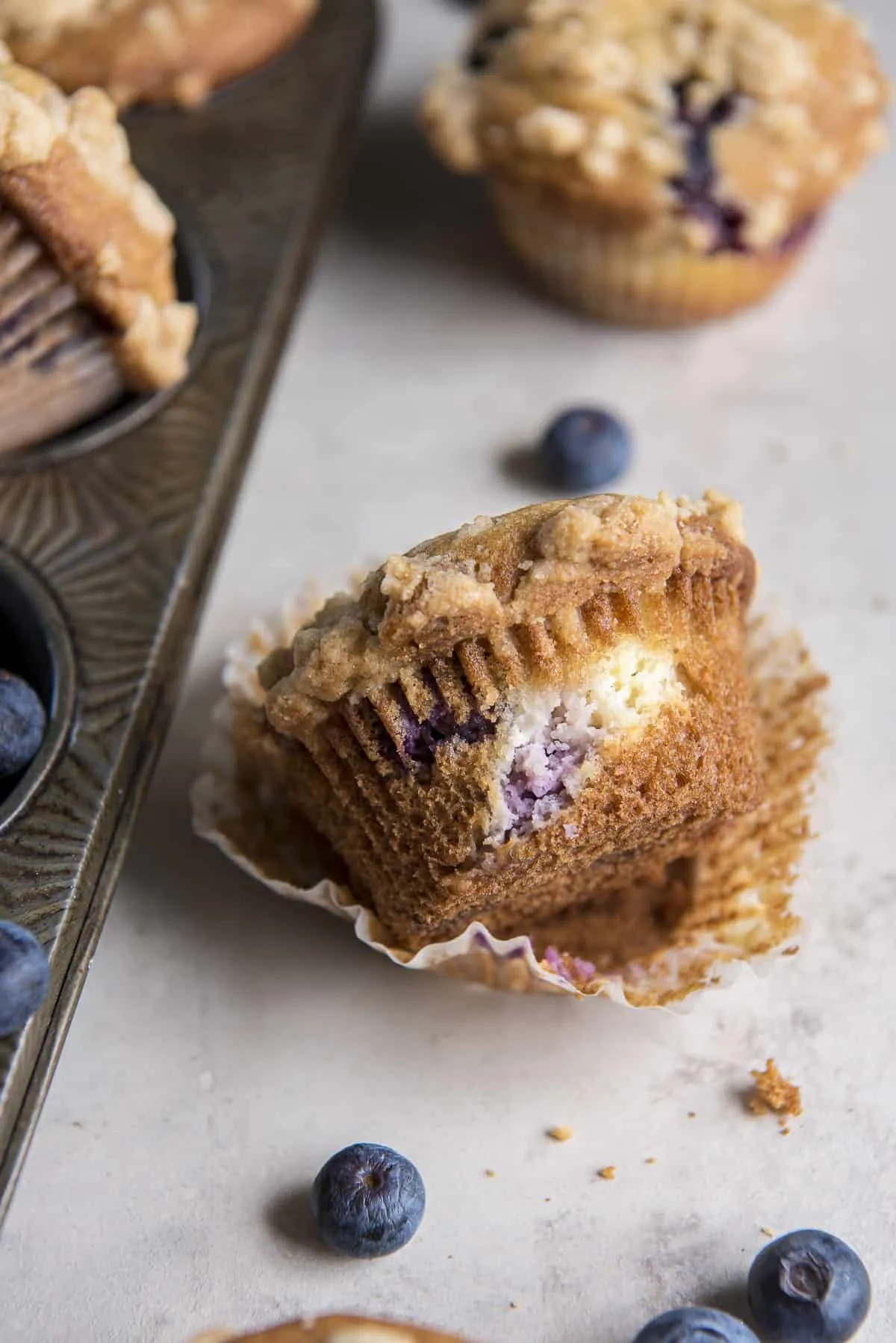 Blueberry and Cream Cheese Muffin Top Bread
