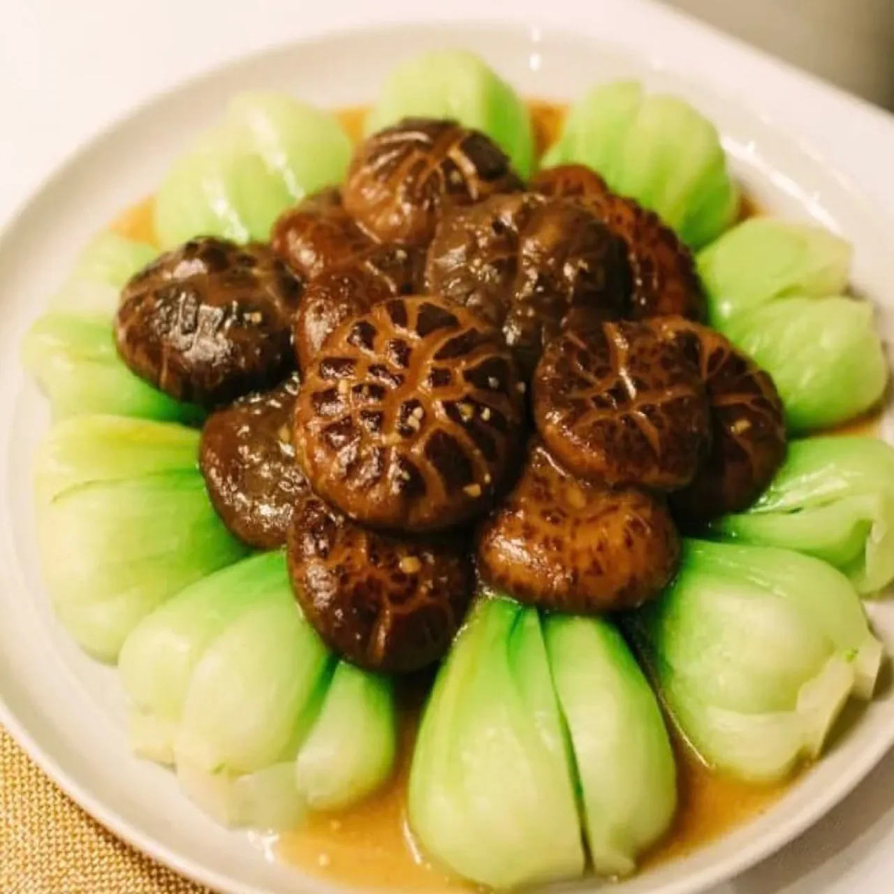 Braised Baby Bok Choy and Mushrooms