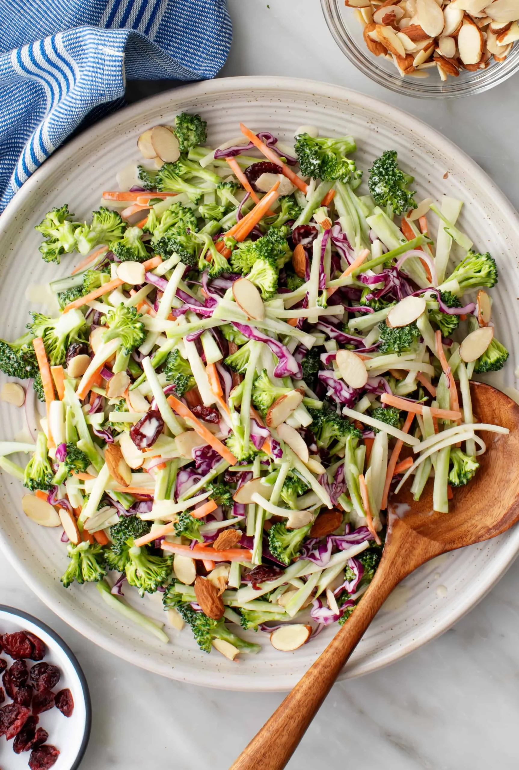 Broccoli Kale Apple and Cranberry Slaw