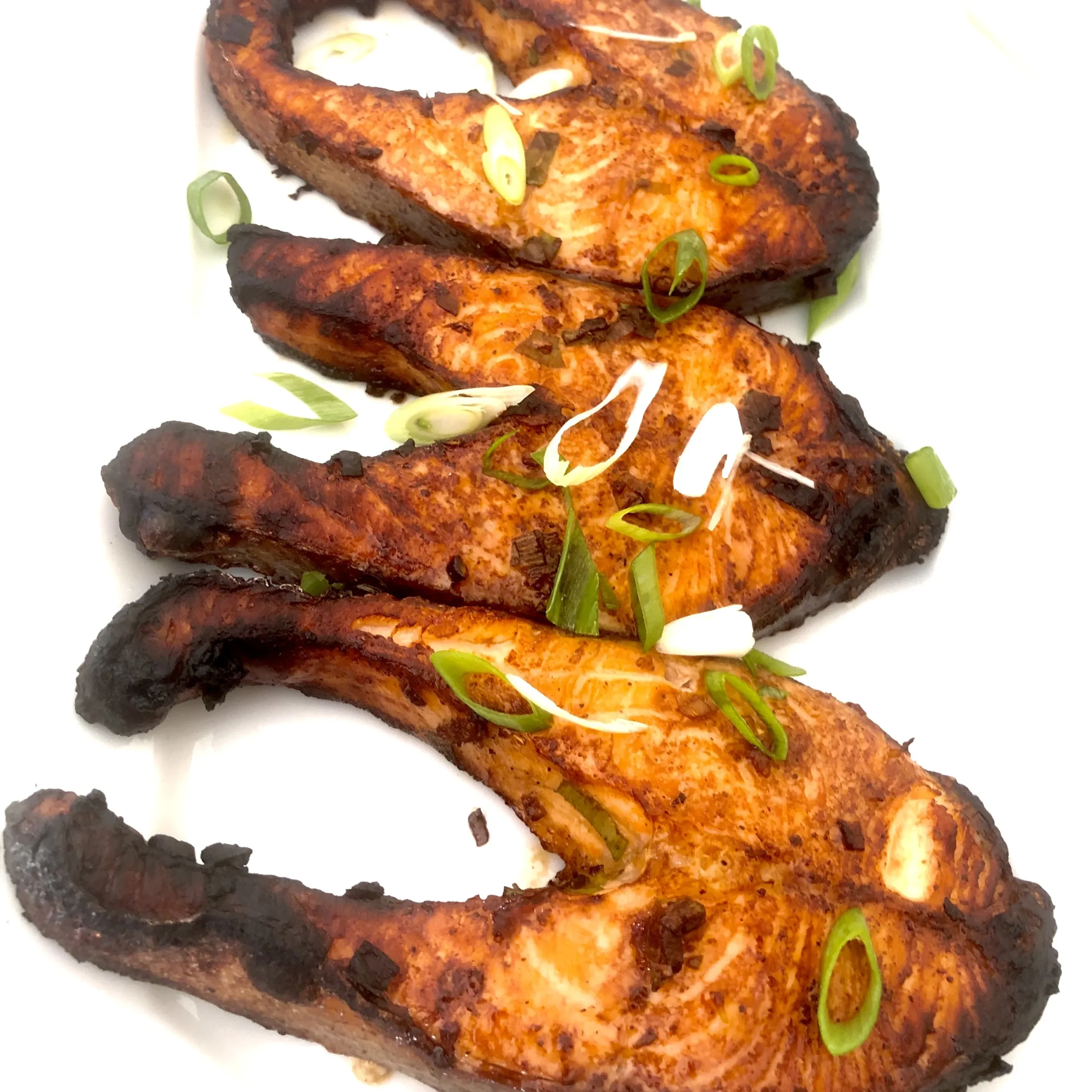 Broiled Salmon Steak with French Dressing