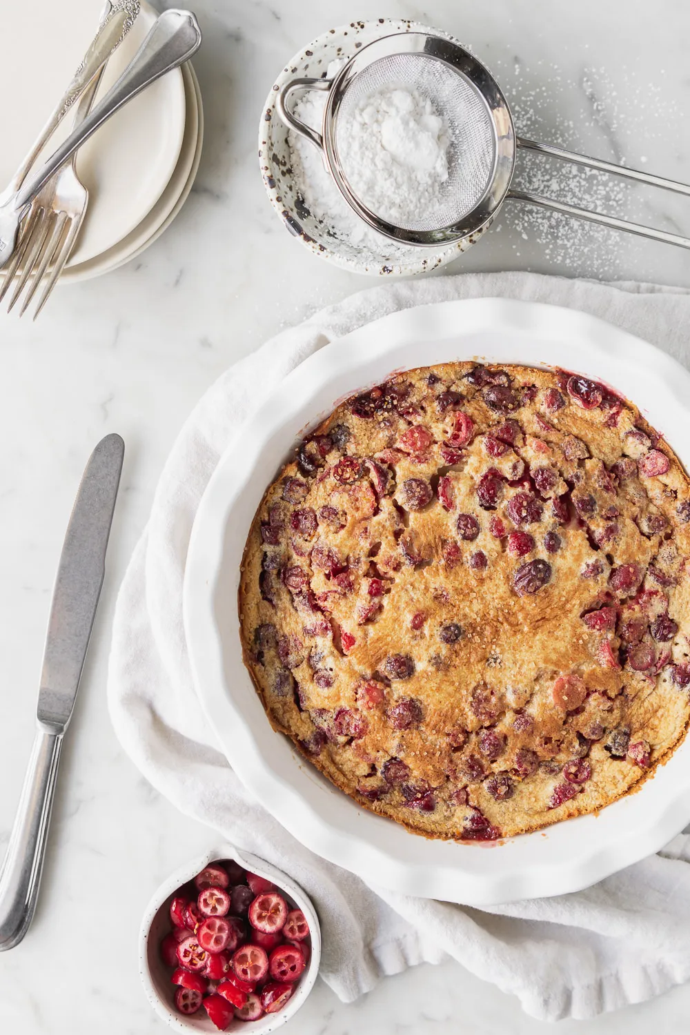 Brown Butter Cranberry Clafoutis