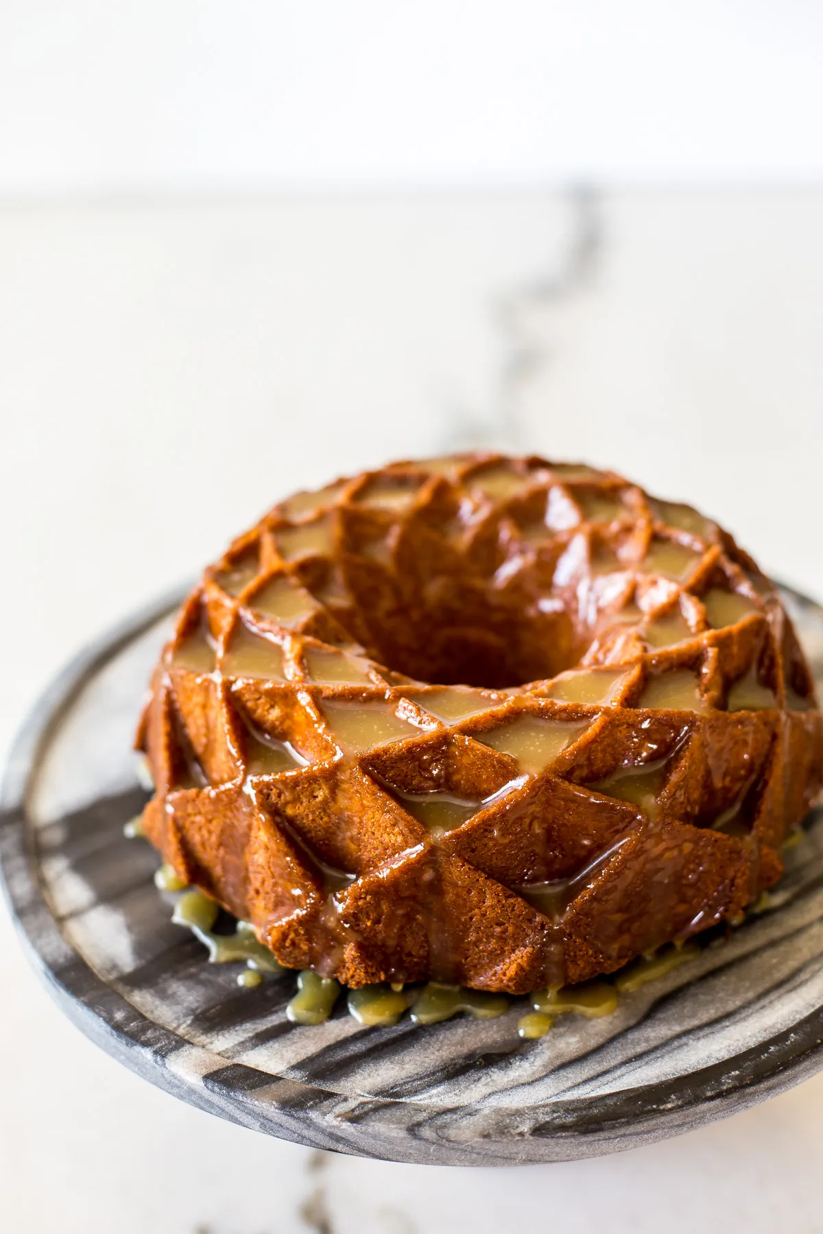 Brown Sugar Bundt Cake with Caramel Glaze