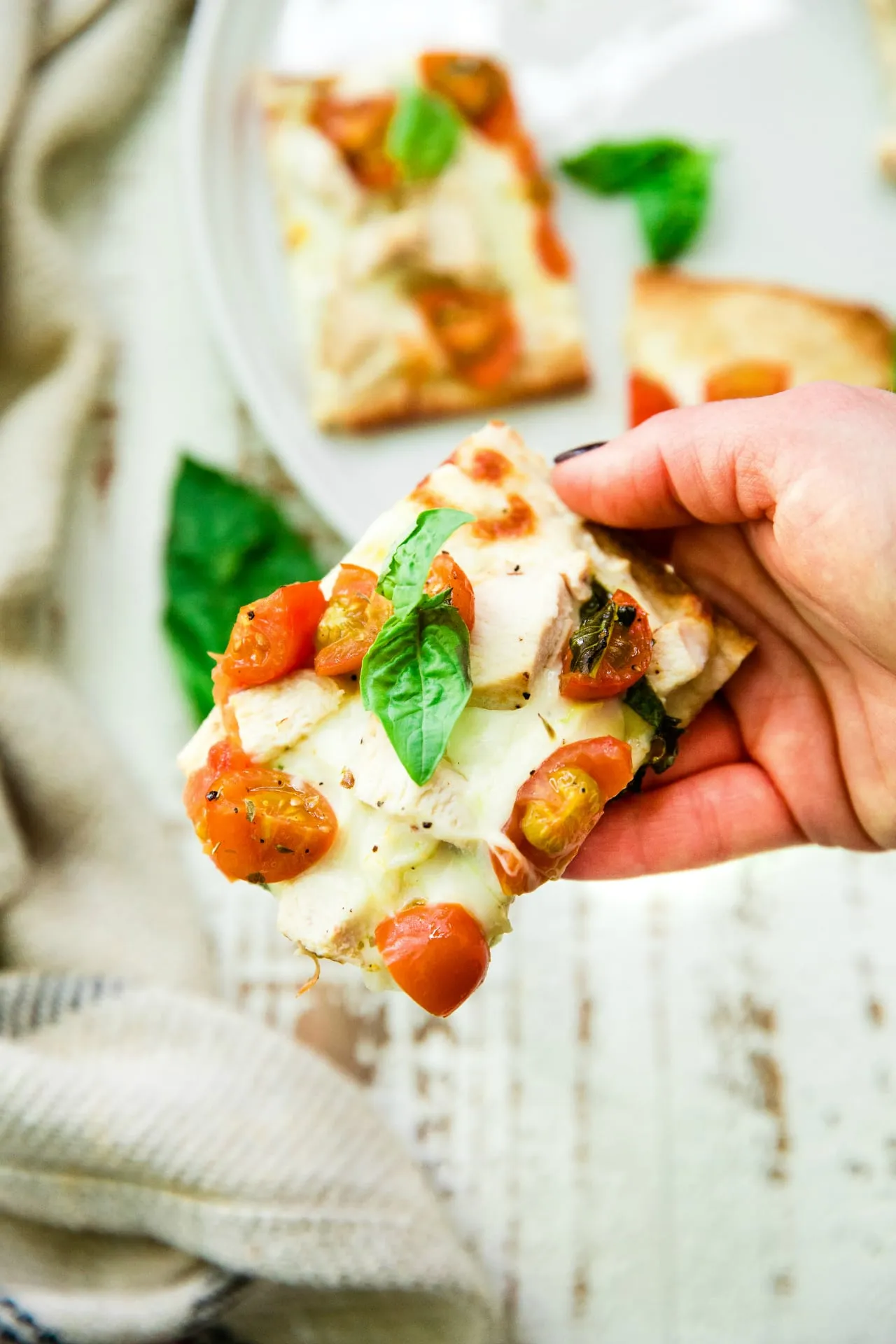 Bruschetta Chicken Alfredo Flatbread