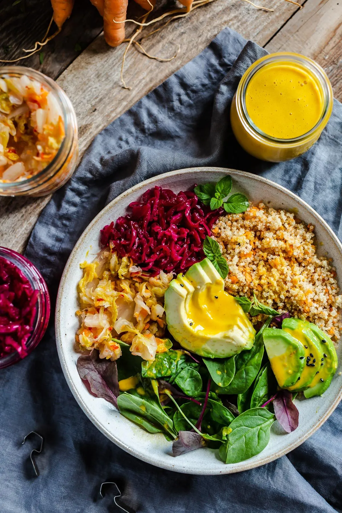 Buddha Bowls with Carrot Ginger Dressing