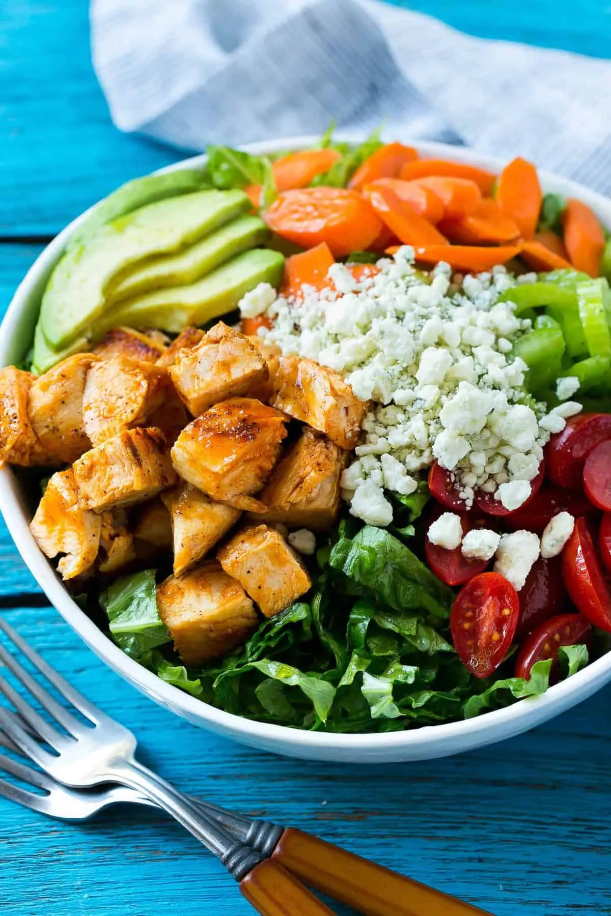 Buffalo Chicken Skewer Salad