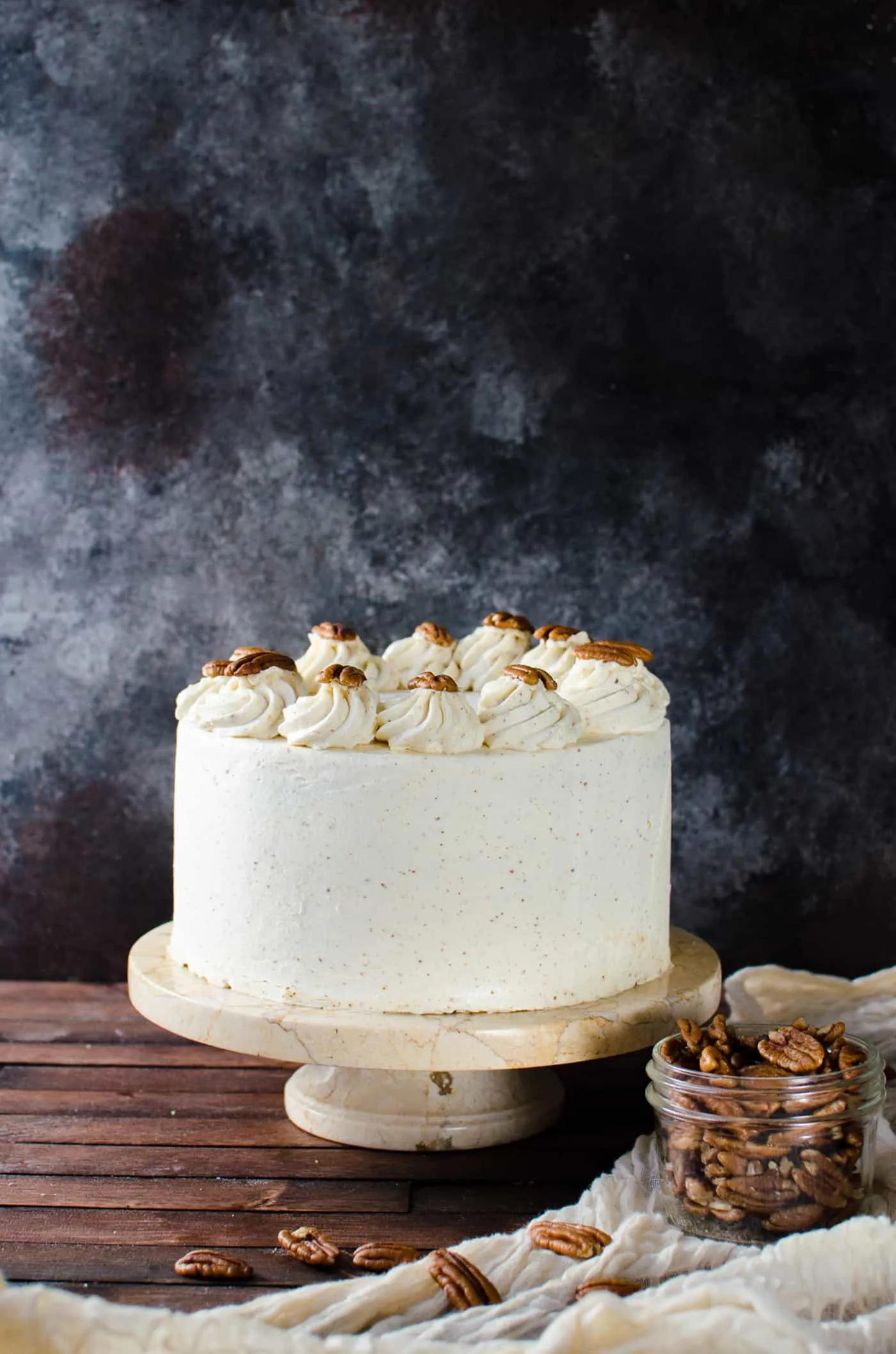 Butter Pecan Cake with Maple Flavored Frosting